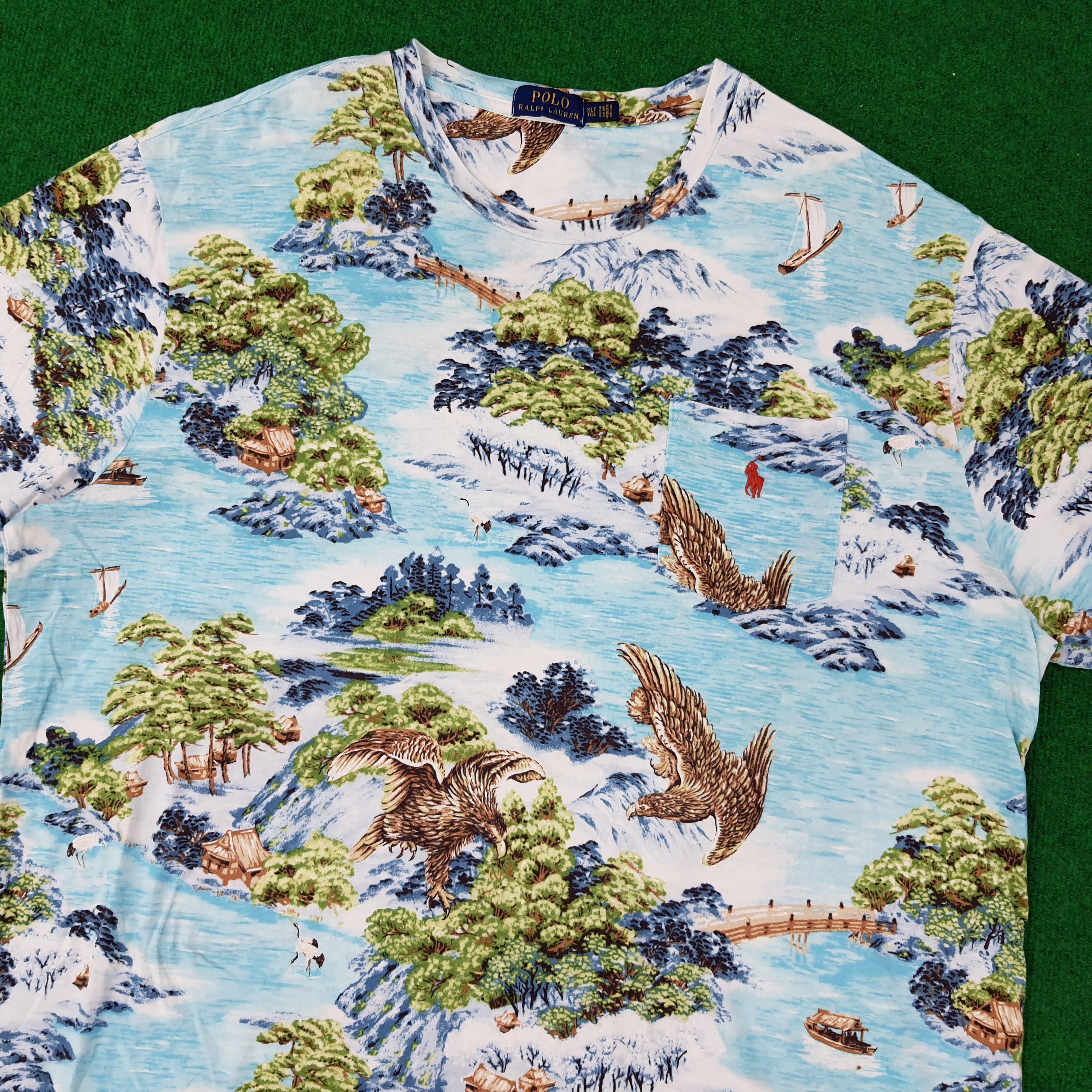 Polo Ralph Lauren Vintage POLO Ralph Lauren Overprint Pocket Tee C249N31 Size US XXL / EU 58 / 5 - 2 Thumbnail