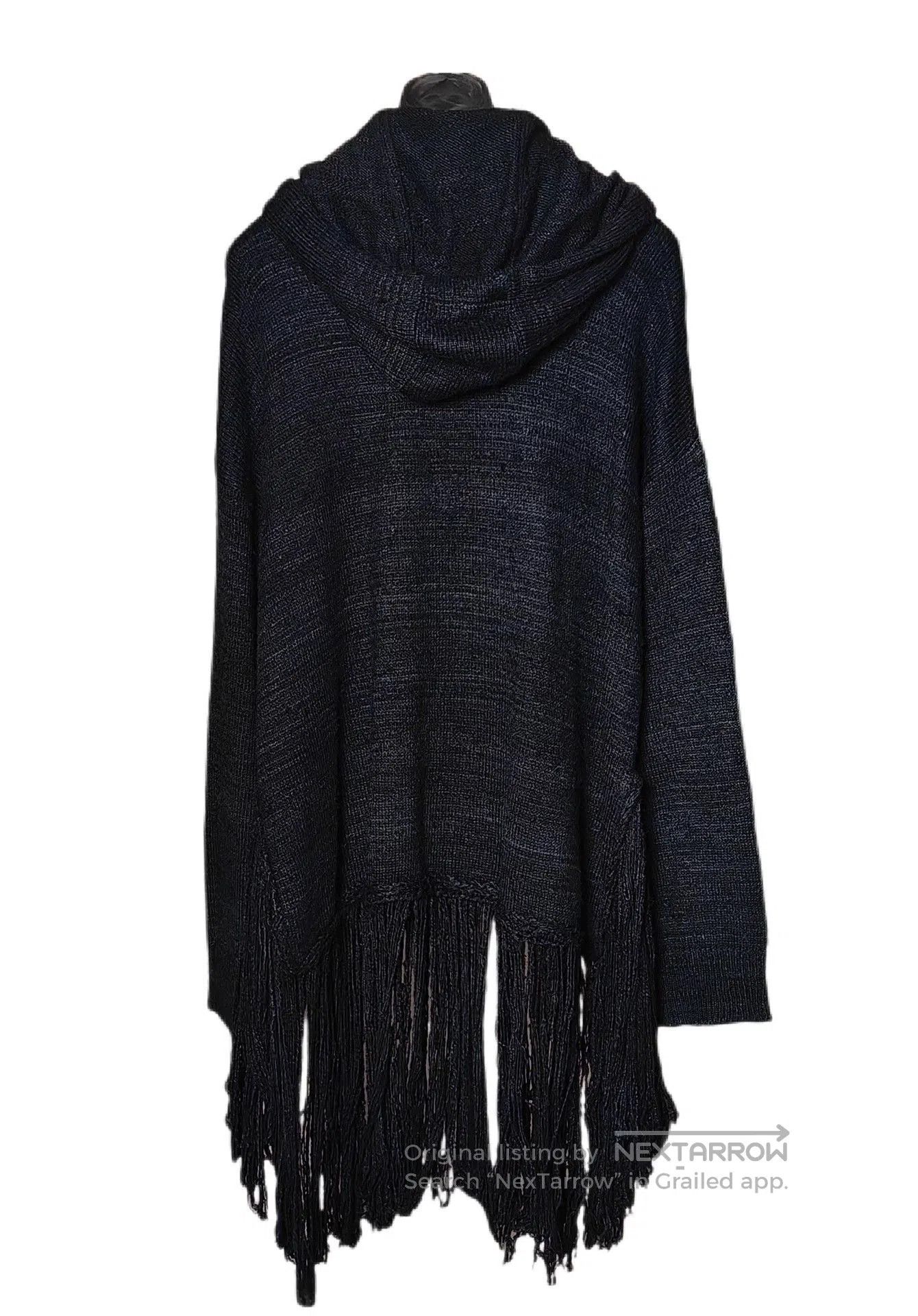 Valentino Valentino Black Hooded Fringe Cape Coat. Size L / US 10 / IT 46 - 2 Thumbnail
