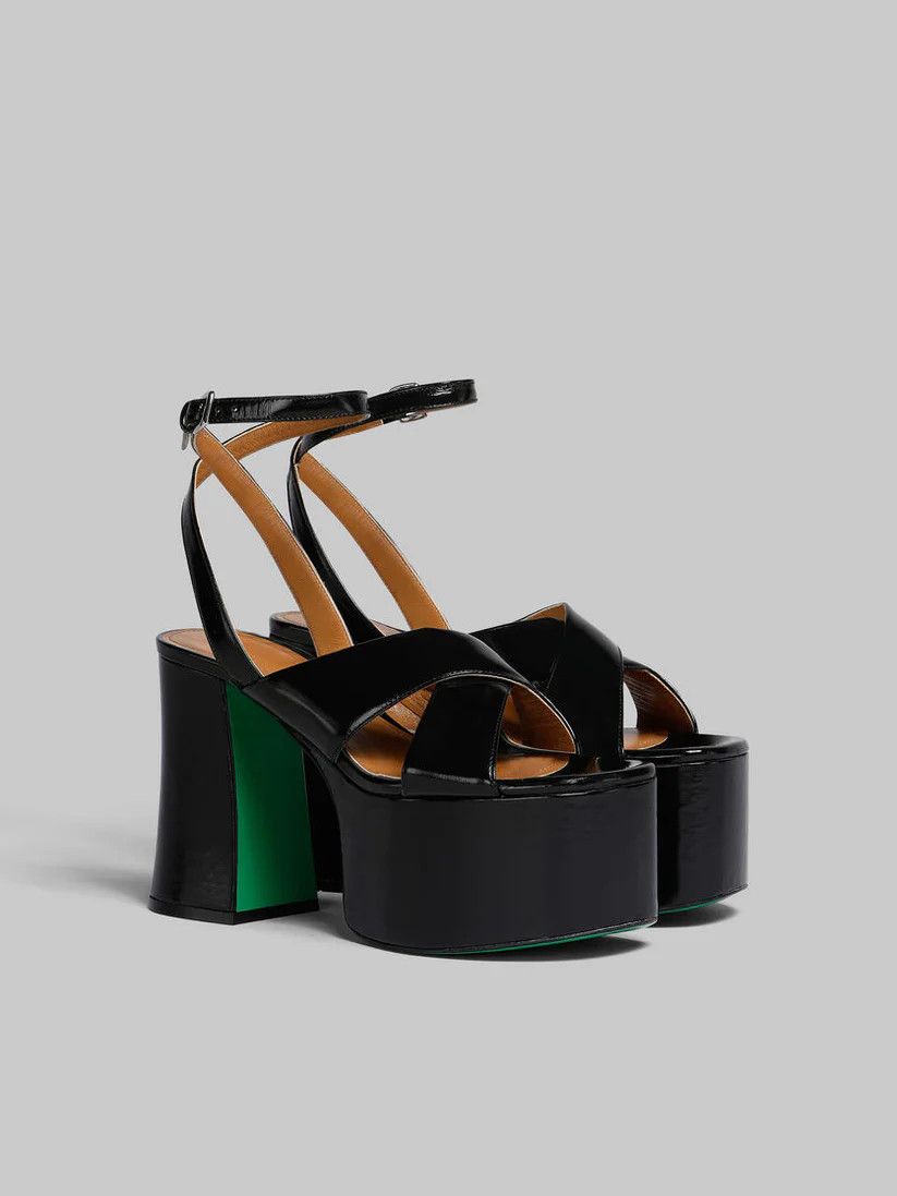 Marni o1w1db10125 Criss Cross Platform Sandals in Black Size US 7 / IT 37 - 2 Thumbnail