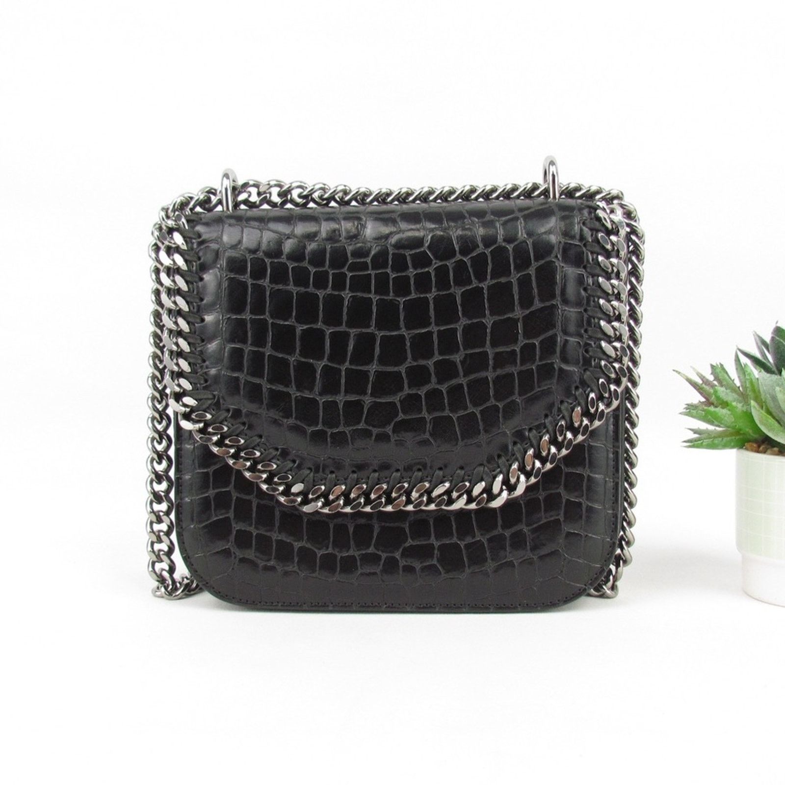 Stella McCartney Stella McCartney Croc Embossed Falabella Star Box Bag Size ONE SIZE - 3 Thumbnail