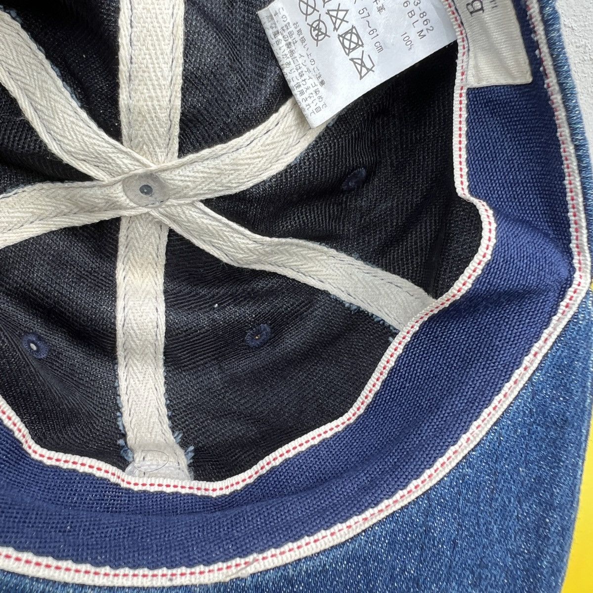 Beams Plus × Japanese Brand × Vintage VTG BEAMS S 6 PANEL DENIM SELVEDGE CAP Size ONE SIZE - 7 Thumbnail