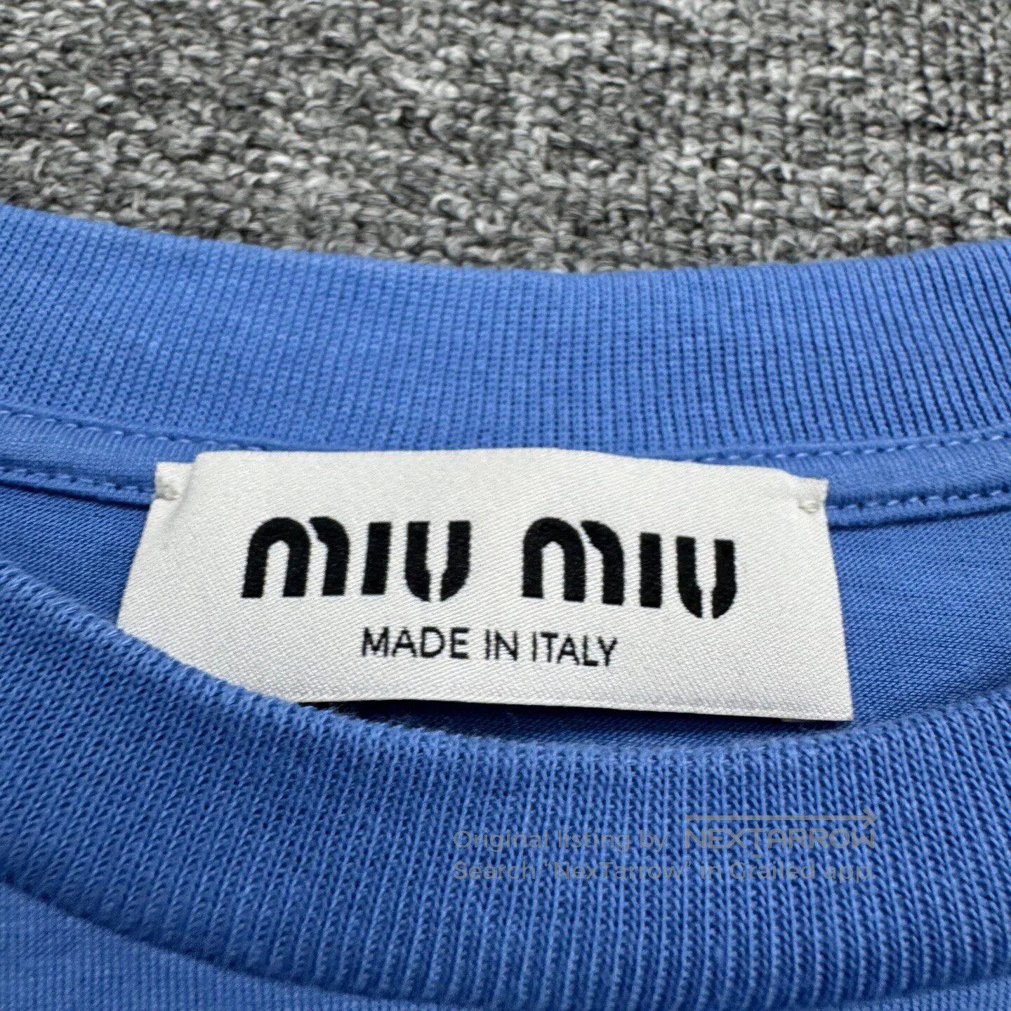 Miu Miu MIUMIU Embroidered letter pocket with long sleeves| Size US M / EU 48-50 / 2 - 3 Thumbnail