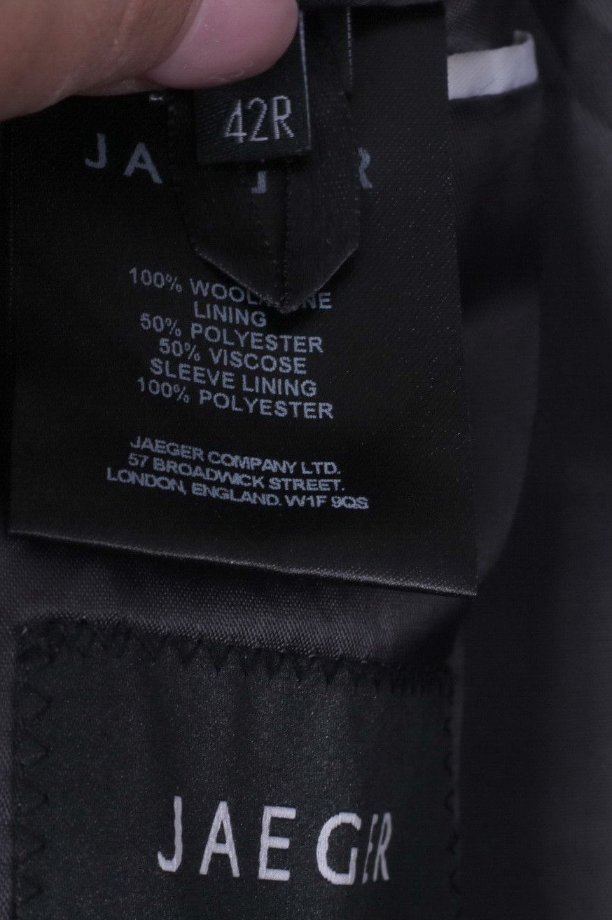 Jaeger Jaeger Men 42 Blazer Charcoal 100% Wool 10591 Size 42R - 5 Thumbnail