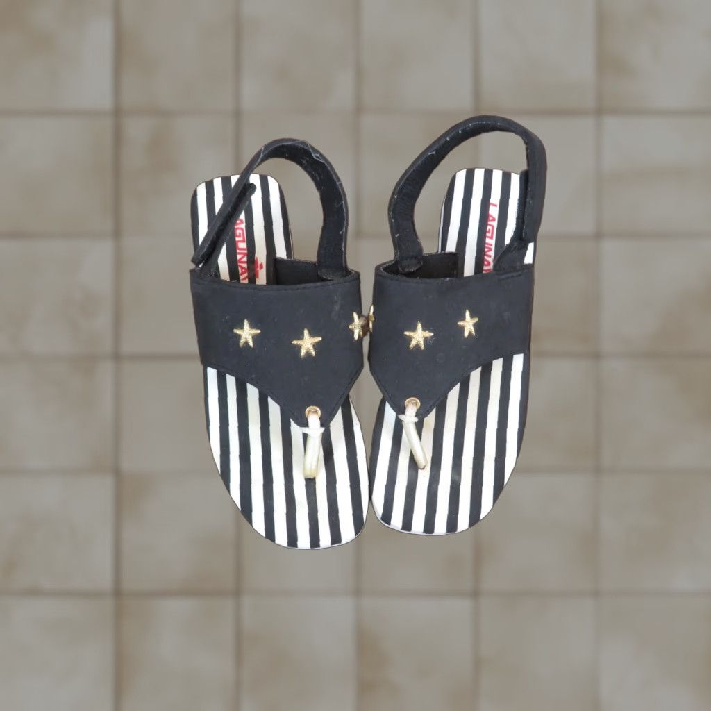 Vintage Laguna Dockers Ladies Black Slide Sandal 7/8 Women's Flip Flop White Stripes Stars N/A Size US 7 / IT 37 - 1 Thumbnail