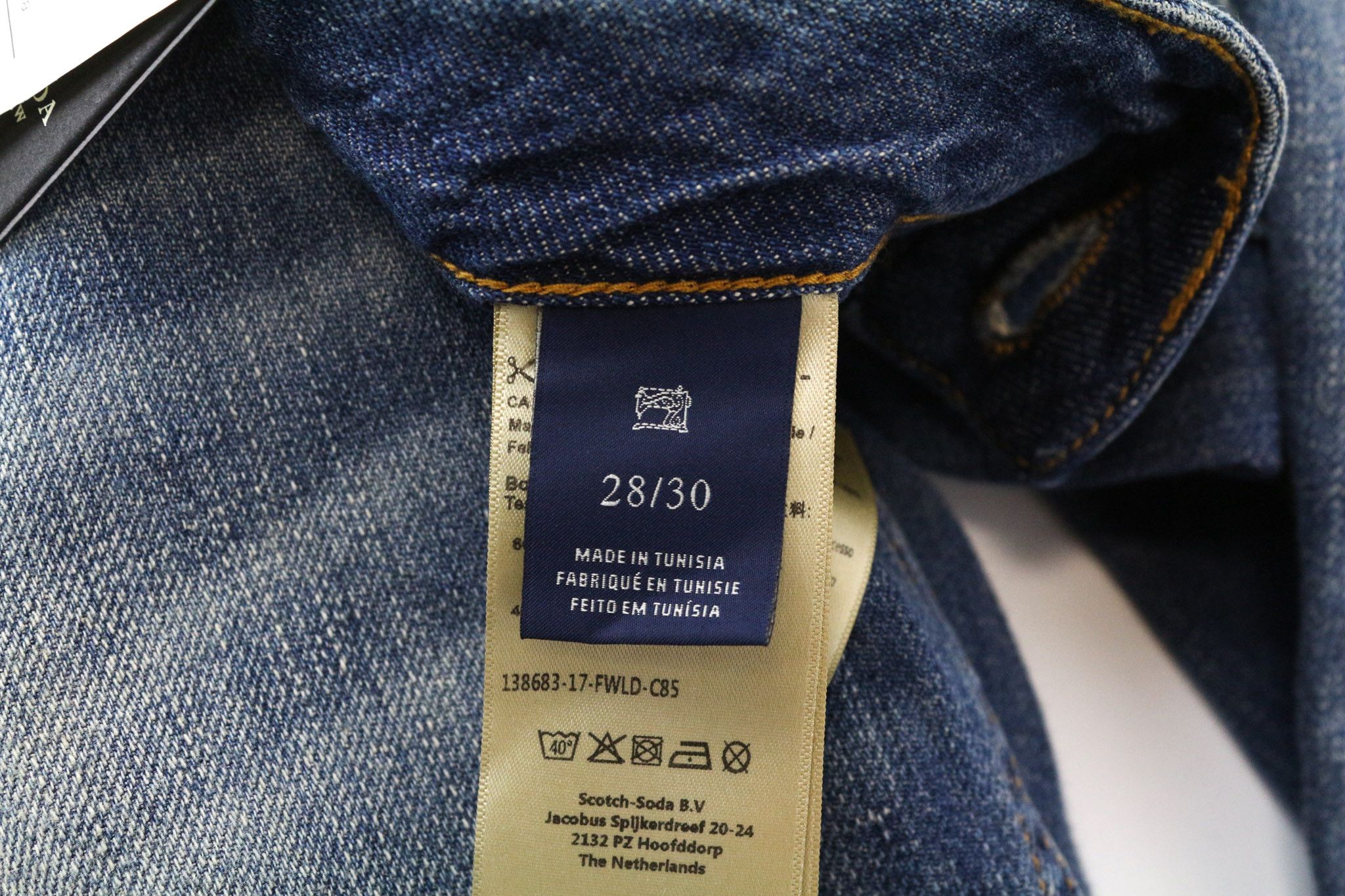 Scotch & Soda BANDIT W28/L30 Blue Cotton Linen Distress Slim Jeans 75634 Size 28" / US 6 / IT 42 - 6 Thumbnail