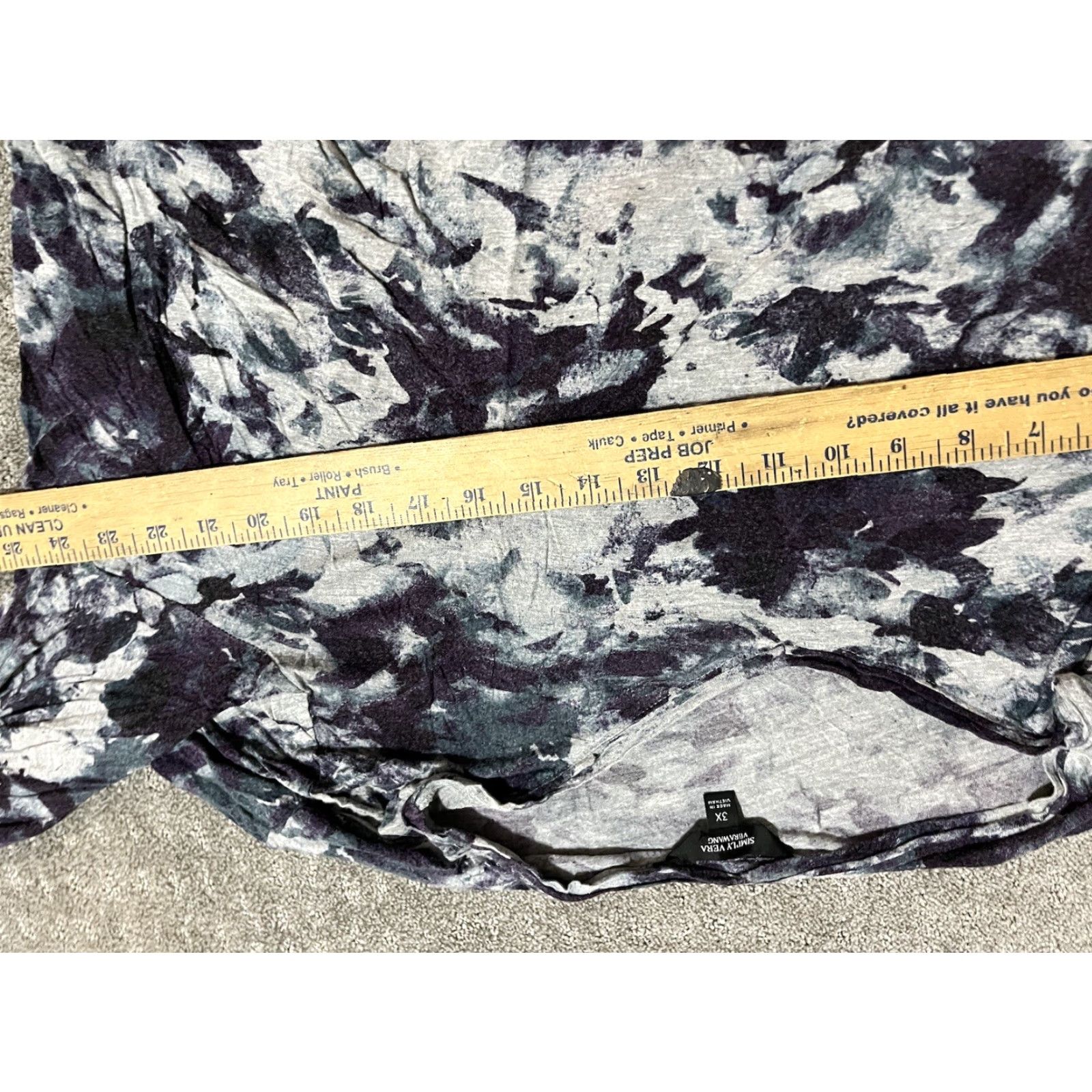 Vintage Simply Vera Wang Woman's Knit Top Hi Low Hem Bell Sleeve Floral 3X Blue Round Neck Plus Size Womens Blouse Size XXL / US 16-18 / IT 52-54 - 4 Thumbnail