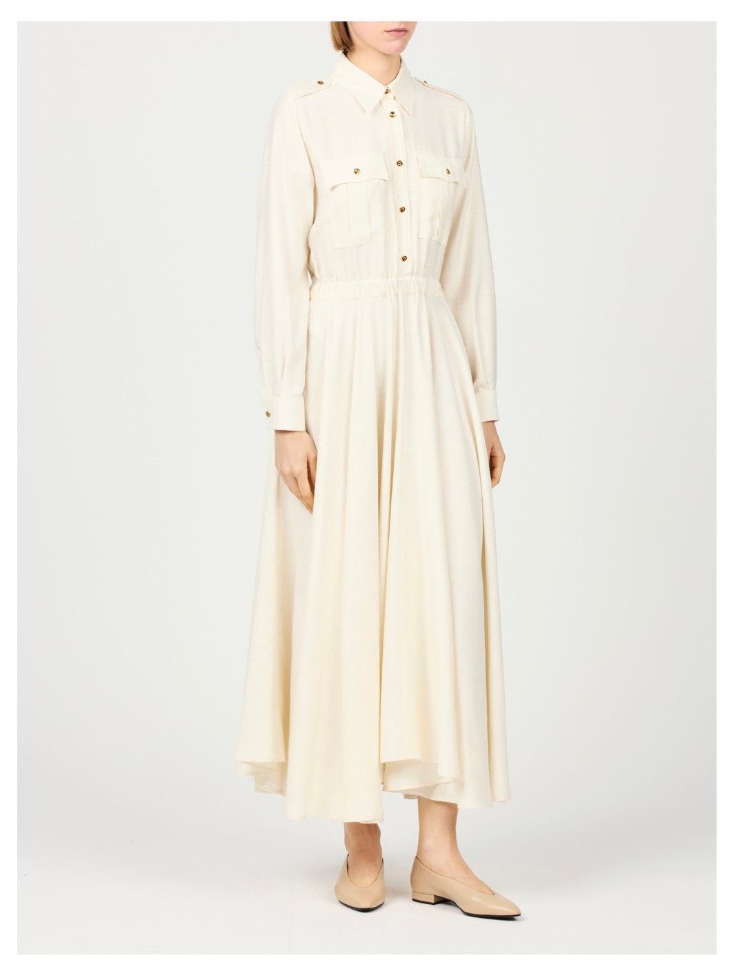 Loro Piana o1srvl11e0526 FAP2022 Lela Maxi Dress in Off White Size L / US 10 / IT 46 - 4 Thumbnail