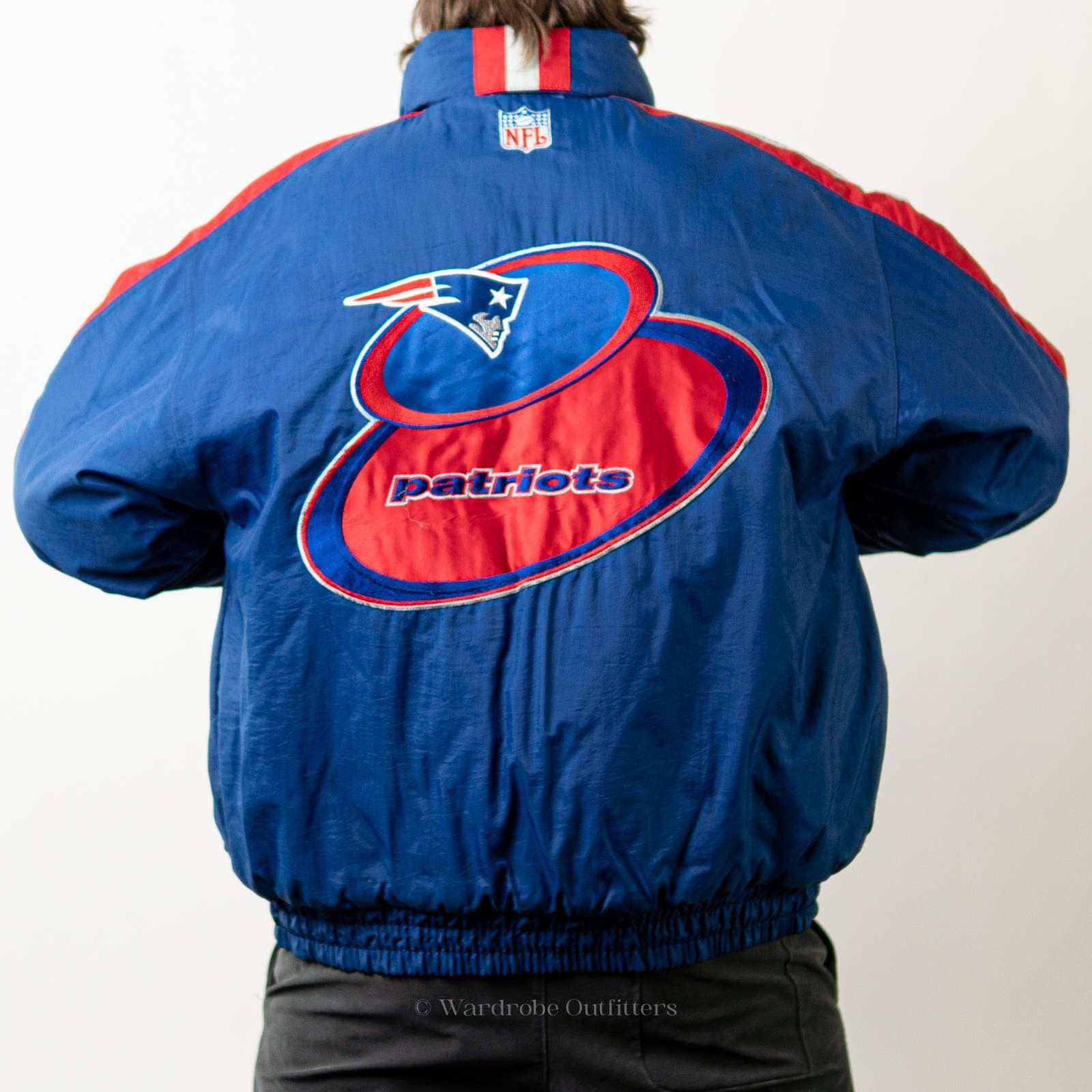 Image of Nfl NWOT Y2K New England Patriots Puffer Coat Jacket - L in Blue, Men's (Size Large)