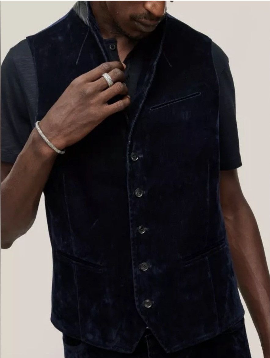 John Varvatos Woodward crushed velvet Vest EU 52 USA 42 Size US L / EU 52-54 / 3 - 2 Thumbnail