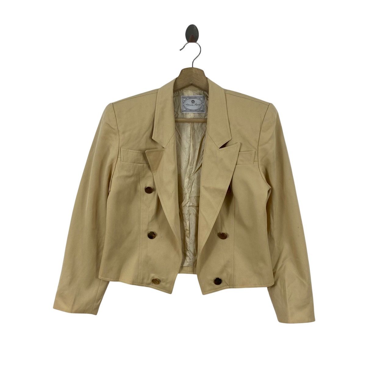 Etienne Aigner Vintage ETIENNE AIGNER Cropped Double Breasted Blazer Size S / US 4 / IT 40 - 4 Thumbnail