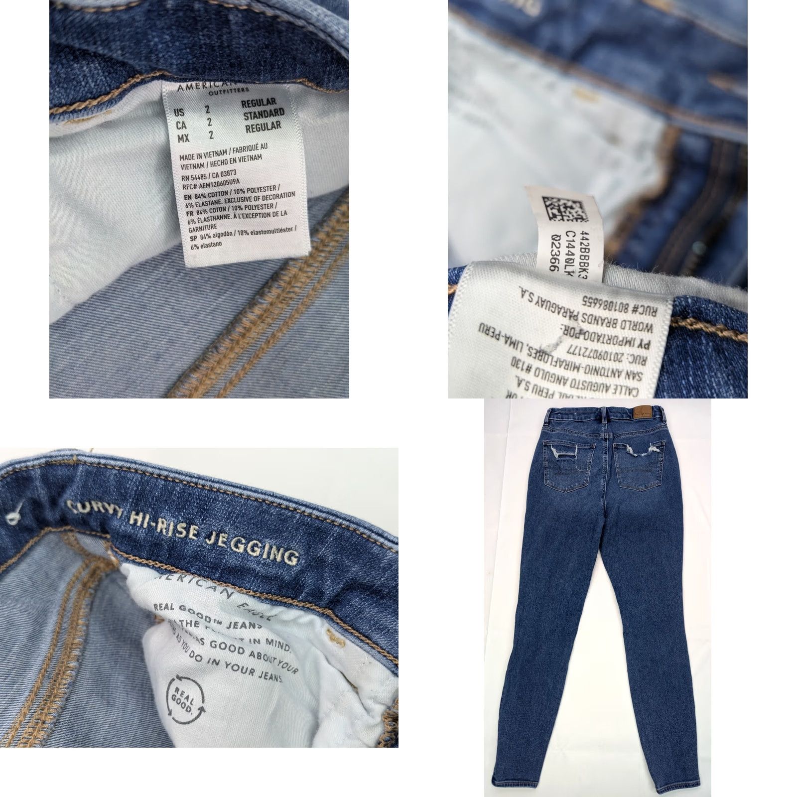 American Eagle Outfitters American Eagle Outfitters Dream Jean Jeans Jegging Distressed 90s Blue 24x27.5 Womens Regular High Rise XSmall? Size 26" / US 2 / IT 38 - 8 Thumbnail