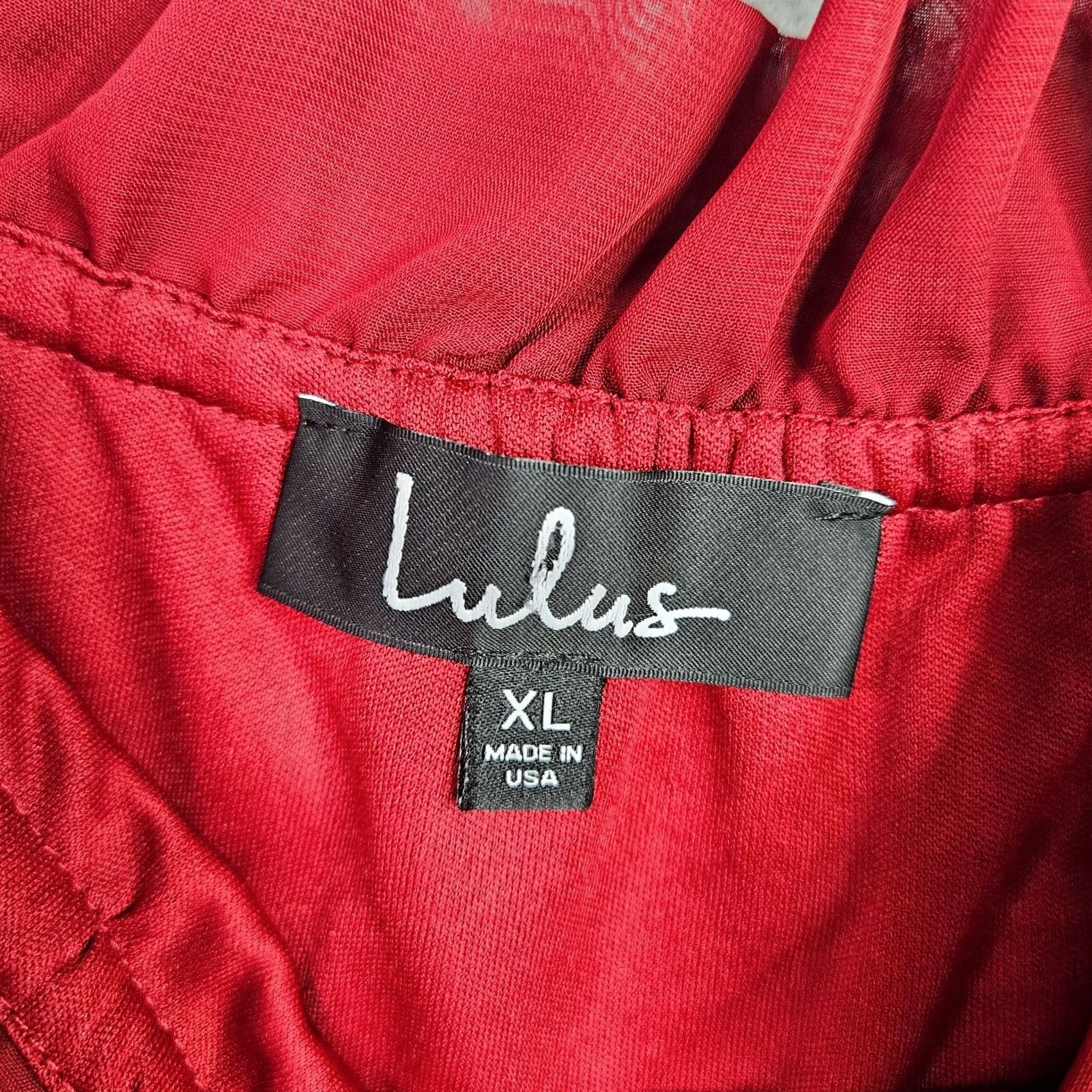 Lulus Lulus Red Ruffle Hem Off the Shoulder Long Sleeve Jumpsuit Women's XL Size XL / US 12-14 / IT 48-50 - 8 Thumbnail