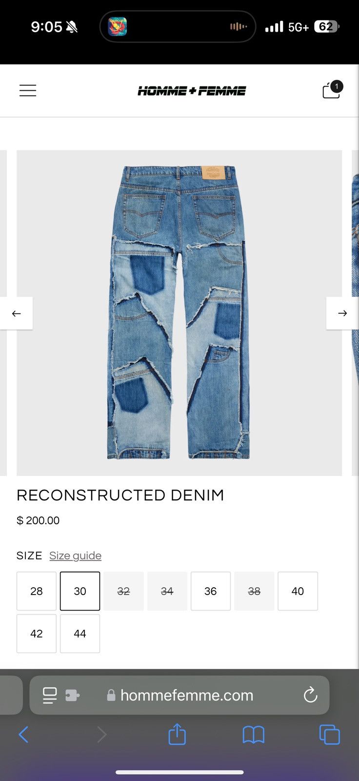 Homme + Femme La Homme + Femme size 32 Jeans Size US 32 / EU 48 - 2 Thumbnail