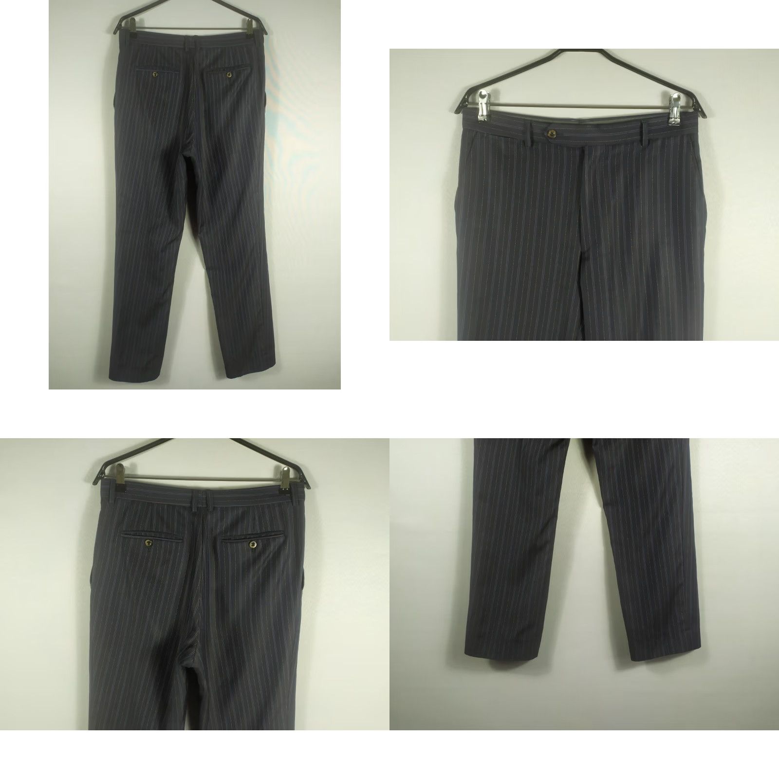 Etro ETRO Wool Suit Men Size 52 Striped 2 Piece Vintage Regular Chest 42 Black 90s Mens Size 52R - 9 Thumbnail