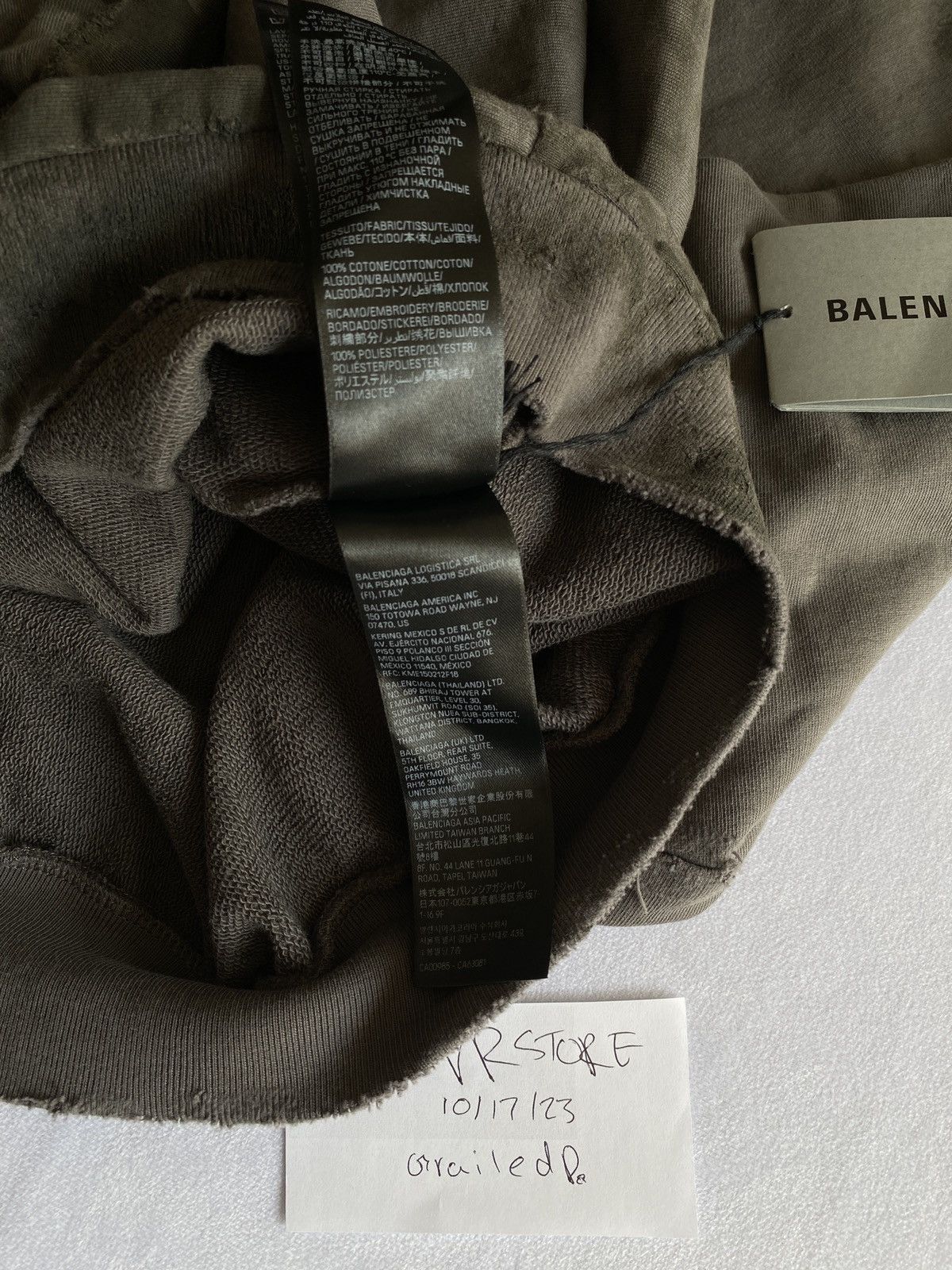 Balenciaga BALENCIAGA Destroyed Mud Gaffer Zip Hoodie Grey Medium Size US M / EU 48-50 / 2 - 12 Thumbnail
