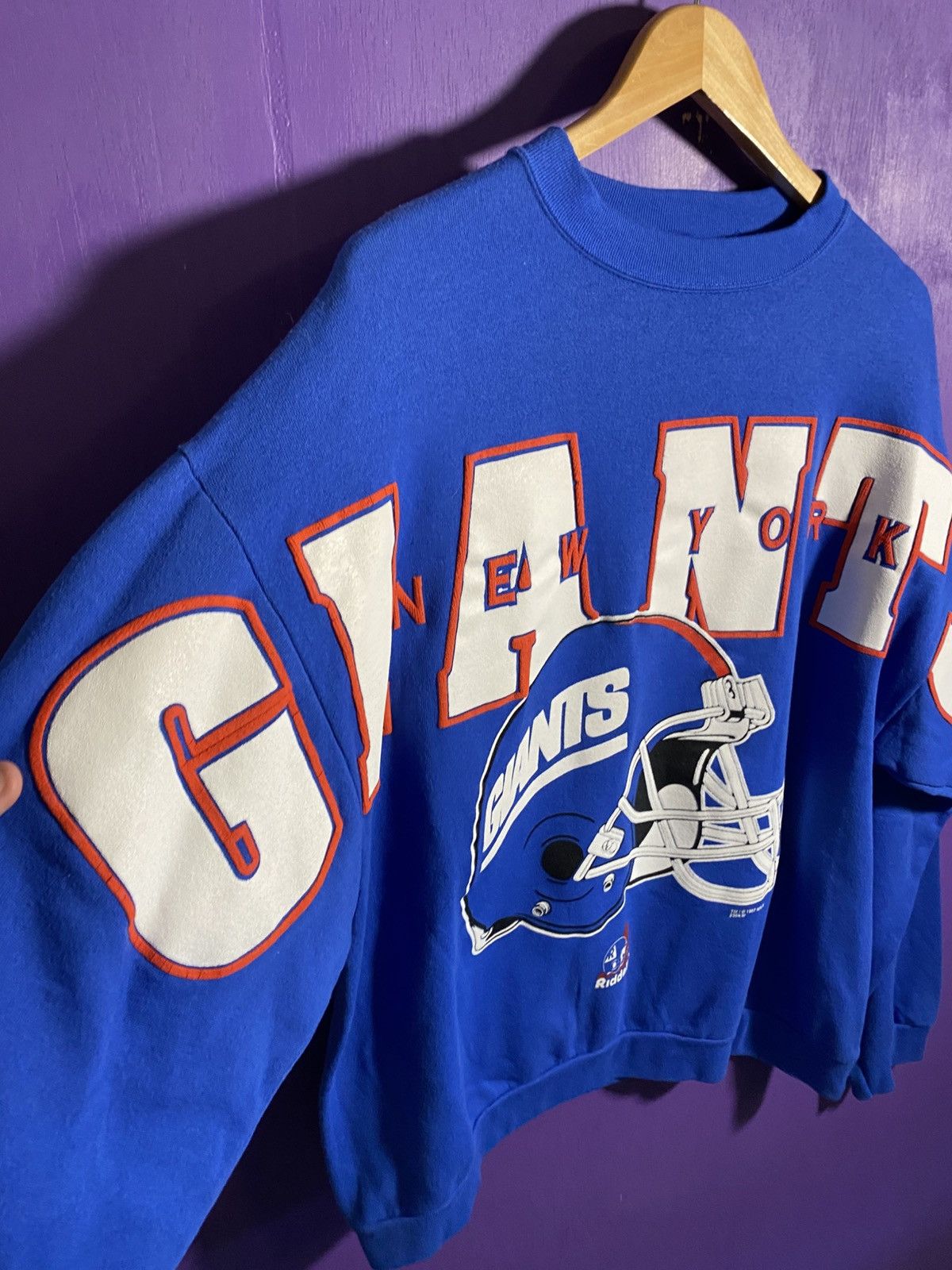 NFL Vintage 1997 New York giants spellout sweatshirt Size US XL / EU 56 / 4 - 3 Thumbnail