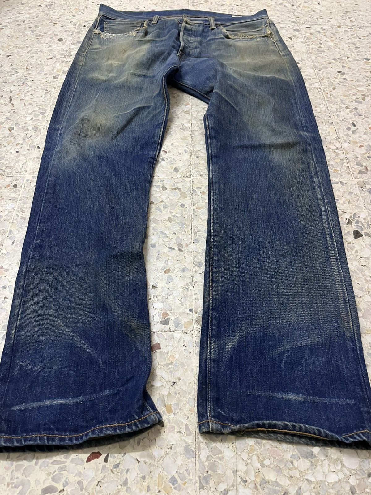 Levi's Distressed Levis 501 white oak cone denim Size US 36 / EU 52 - 14 Thumbnail