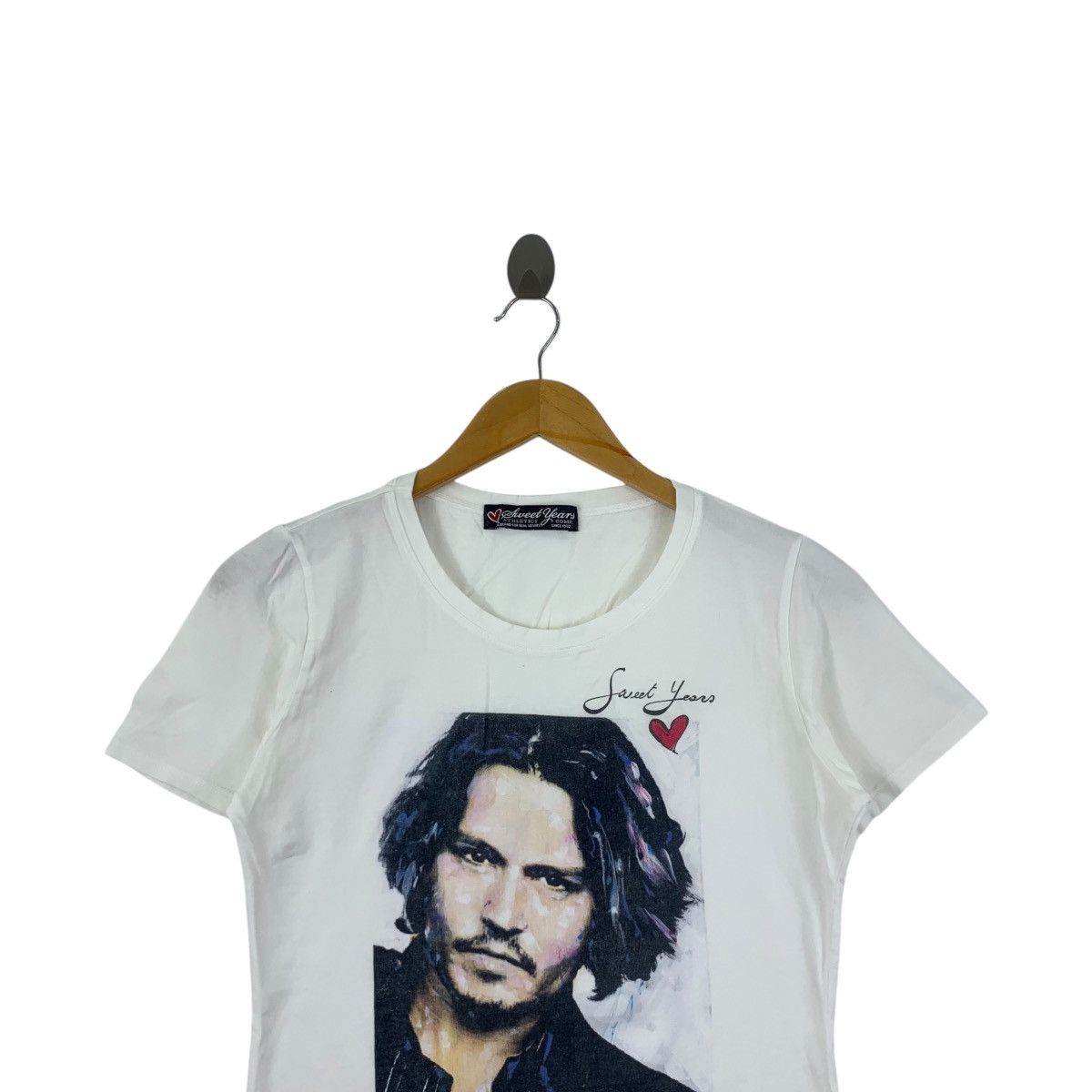 Vintage SWEET YEARS ITALY Johnny Depp Face Painting Tee Shirt Size M / US 6-8 / IT 42-44 - 2 Thumbnail