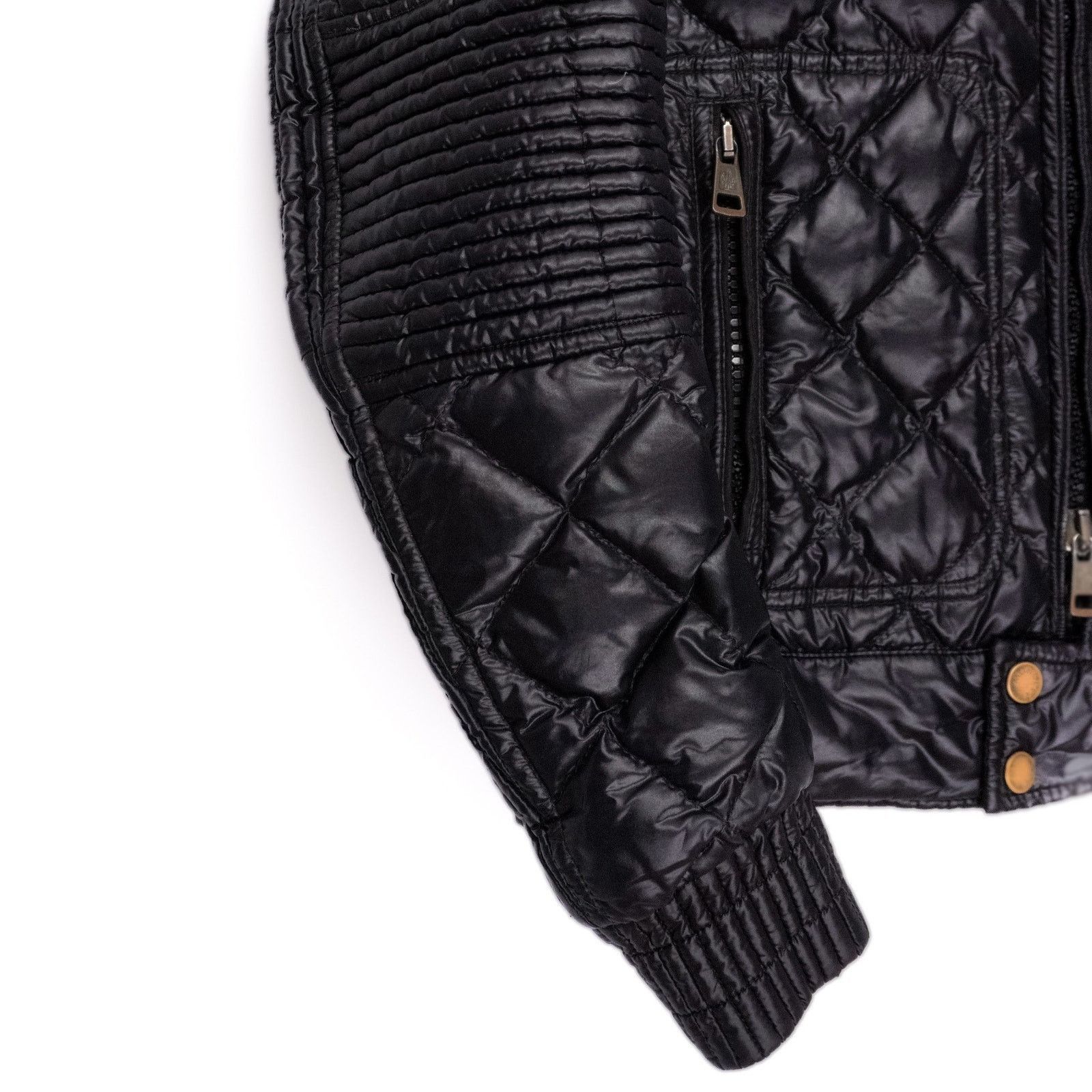 Moncler Vintage Moncler Biker Black Logo Down Puffer Jacket Size US S / EU 44-46 / 1 - 8 Thumbnail