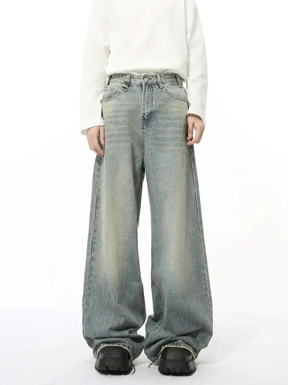 Japanese Brand Retro loose straight leg high street jeans Size US 32 / EU 48 - 3 Thumbnail