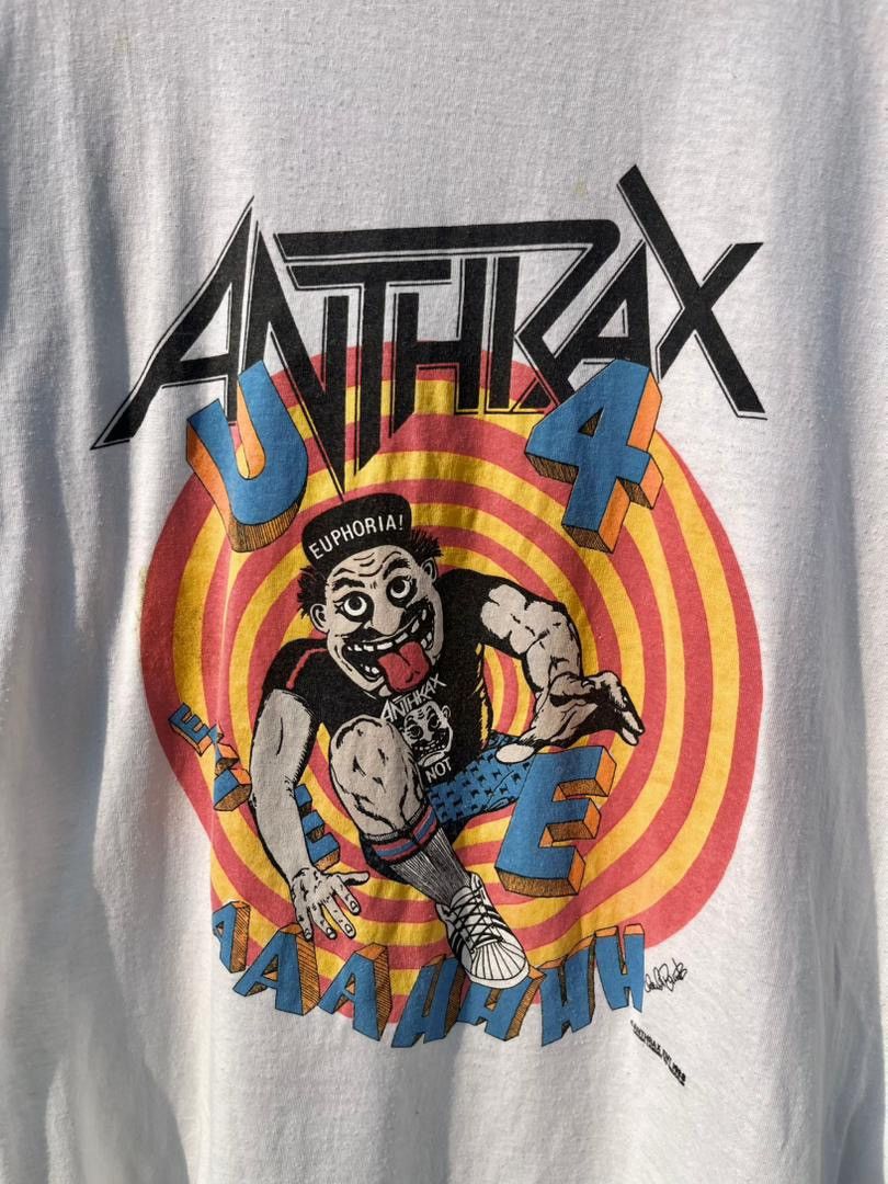 Other ANTHRAX "Euphoria" Vintage 1988 Canada by Brockum BandTshirt Size US L / EU 52-54 / 3 - 9 Thumbnail