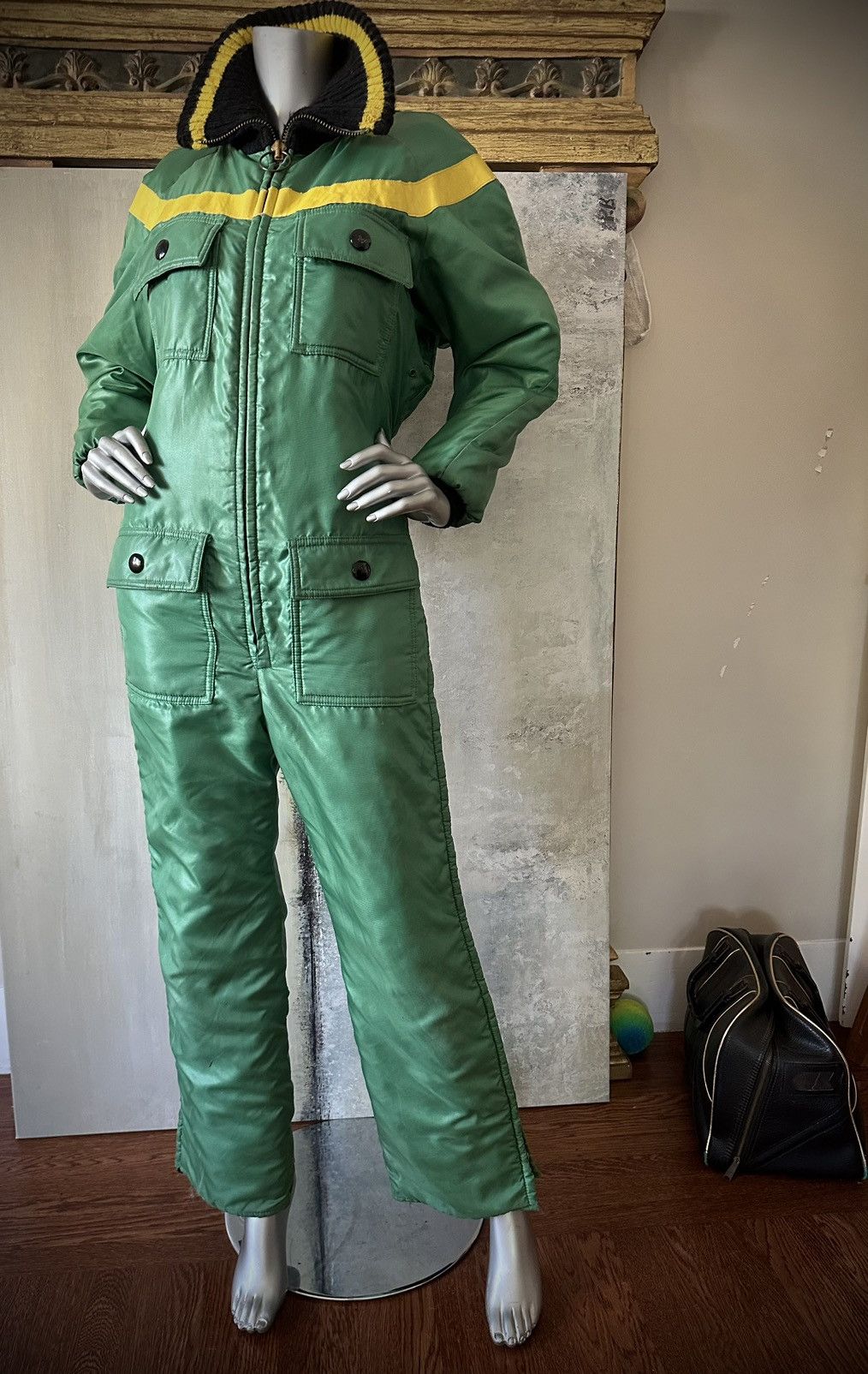 image of Sold — John Deere Vintage Retro One Piece Snow Suit Cool in Green, Women's (Size Small)