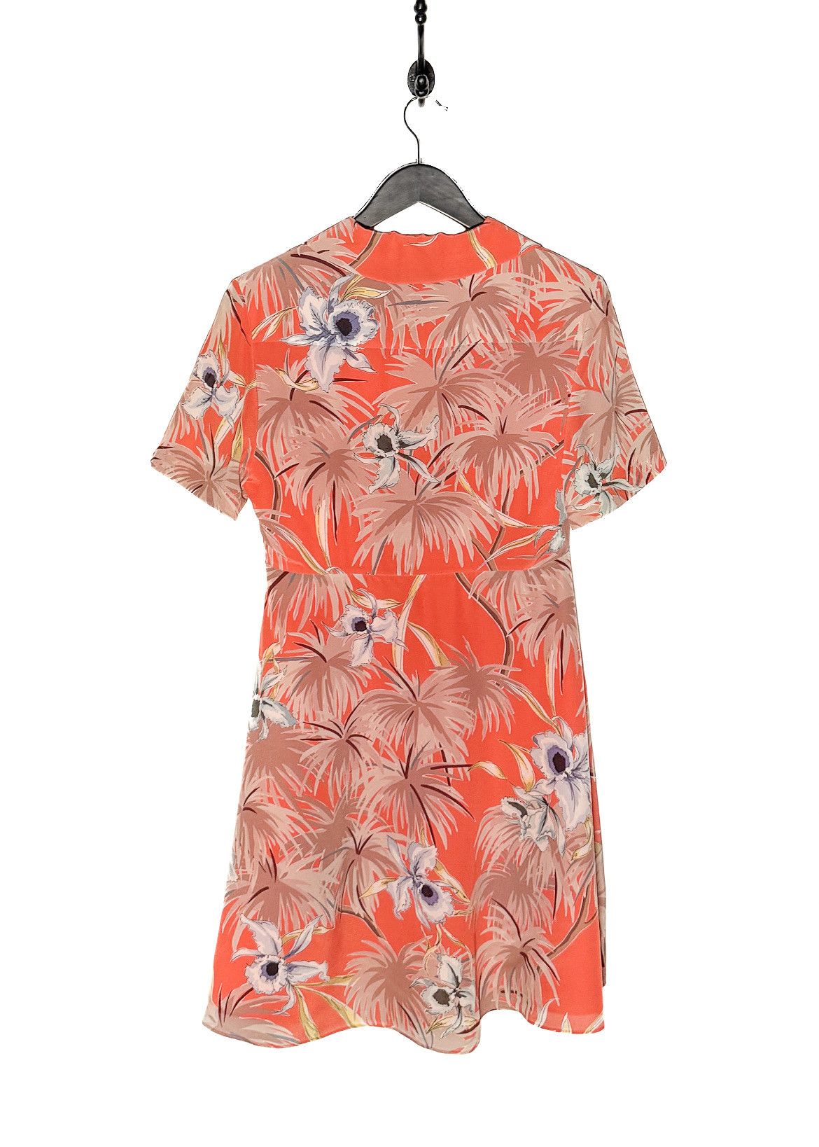 Valentino Valentino Orange Hawaiian Floral Short Sleeves Dress Size S / US 4 / IT 40 - 7 Thumbnail
