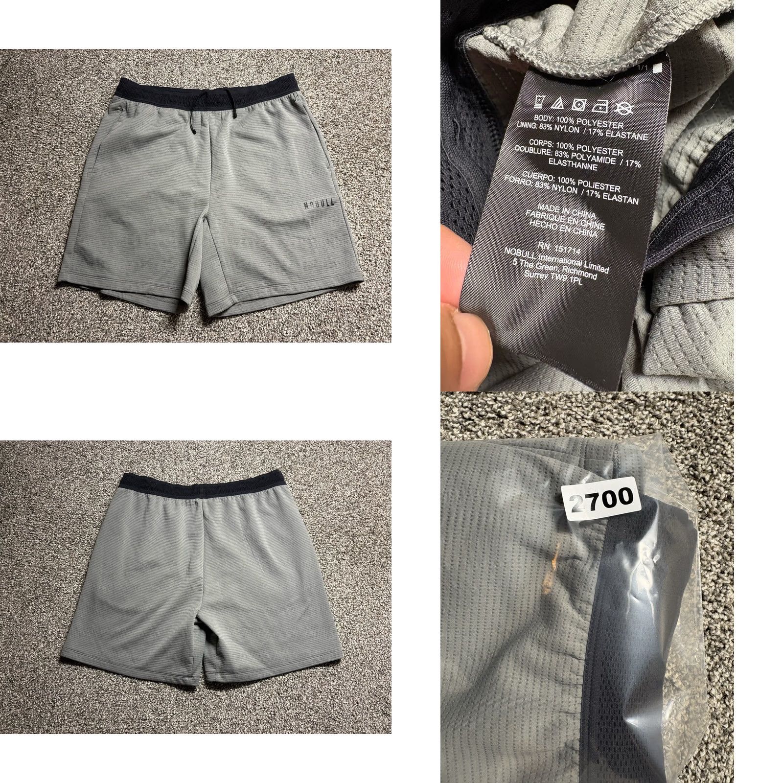 Vintage NOBULL Shorts Mens Large Gray Unlined Training Athletic Performance Gym Stretch Shorts Size US 33 - 8 Thumbnail