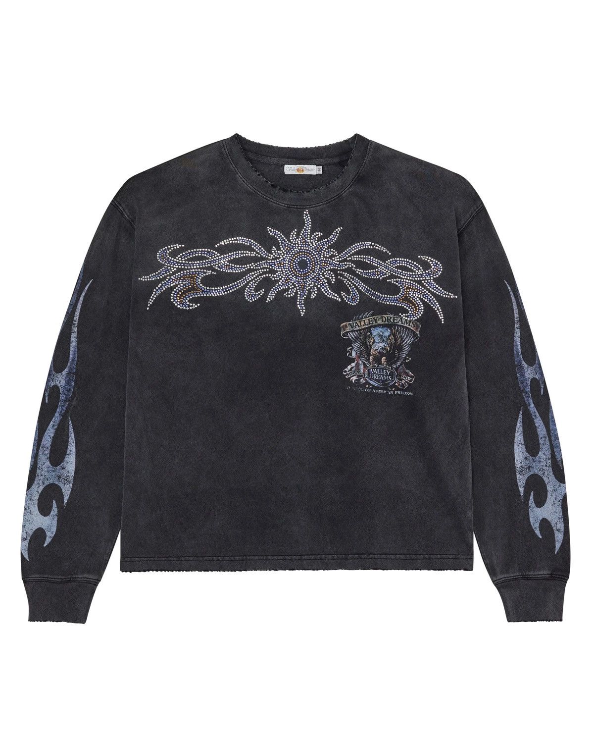 Vale Vale Forever Valley Black Bling Long Sleeve Tee Shirt L/S Size US S / EU 44-46 / 1 - 18 Thumbnail