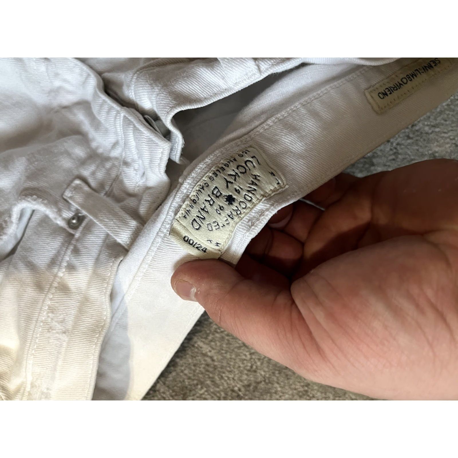 Lucky Brand Lucky Brand Sienna Slim Boyfriend Jeans Women’s 00/24 White Distressed Denim Hem Size 24" / US 00 / IT 34 - 6 Thumbnail