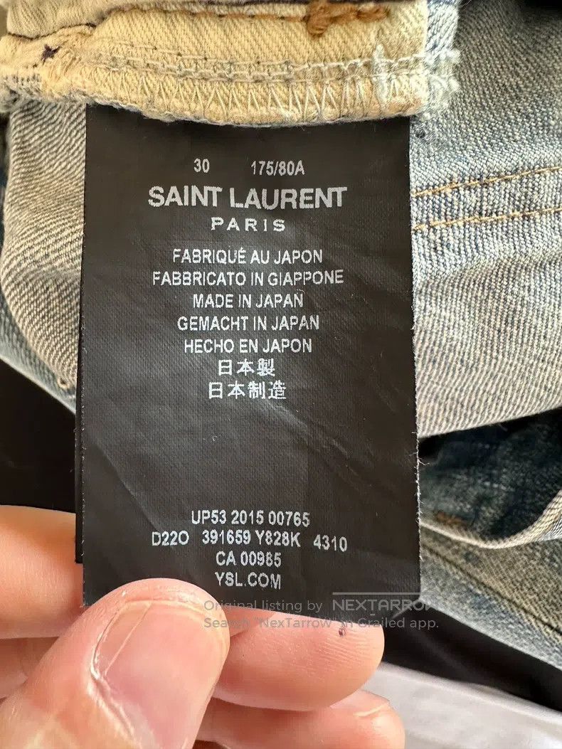 Saint Laurent Paris Saint Laurent Paris Washed distressed ripped men's blue je Size US 30 / EU 46 - 7 Thumbnail