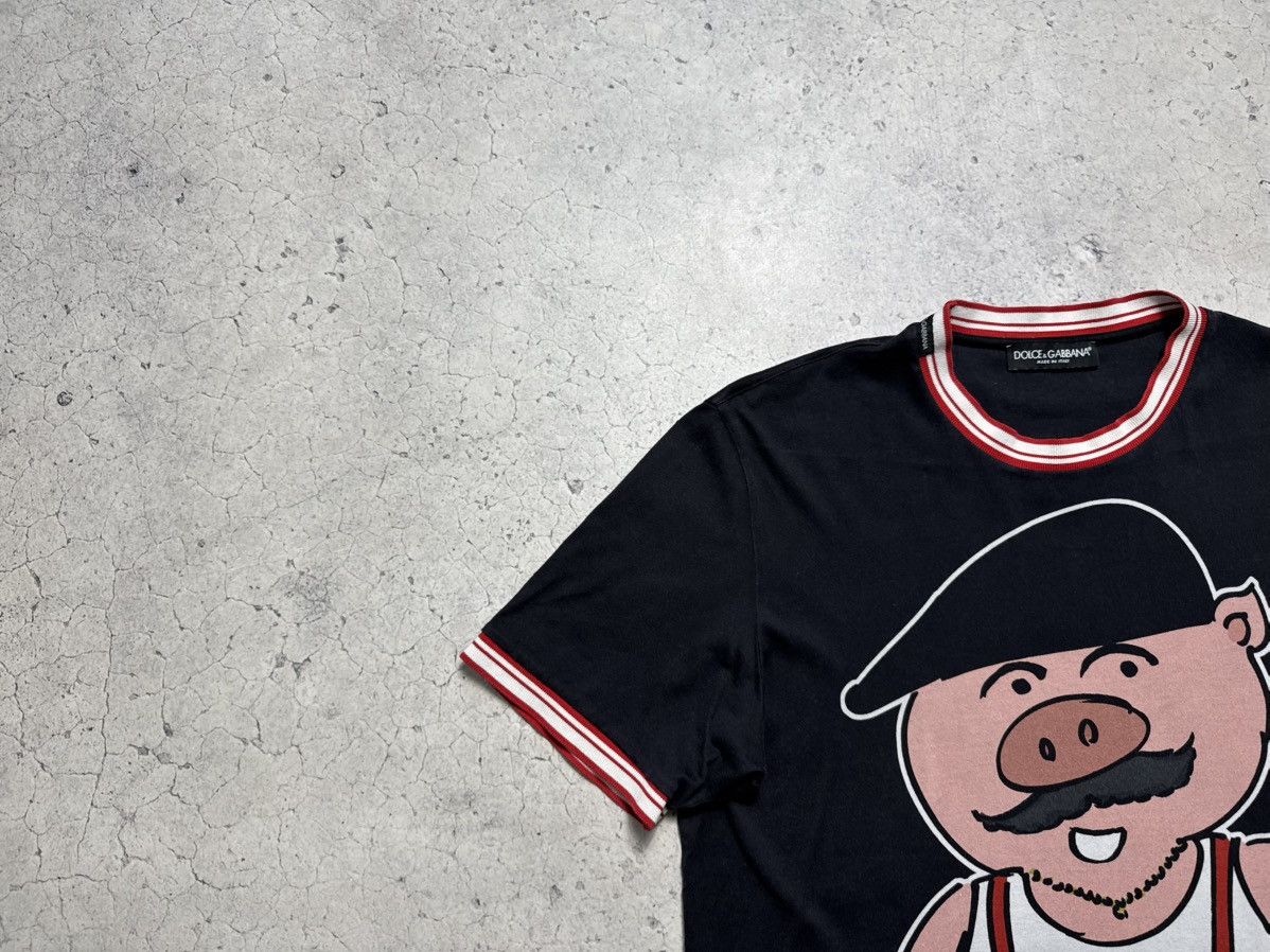 Dolce & Gabbana Dolce & Gabbana Mister Pig Big Logo Black Luxury T-ashirt Size US M / EU 48-50 / 2 - 5 Thumbnail
