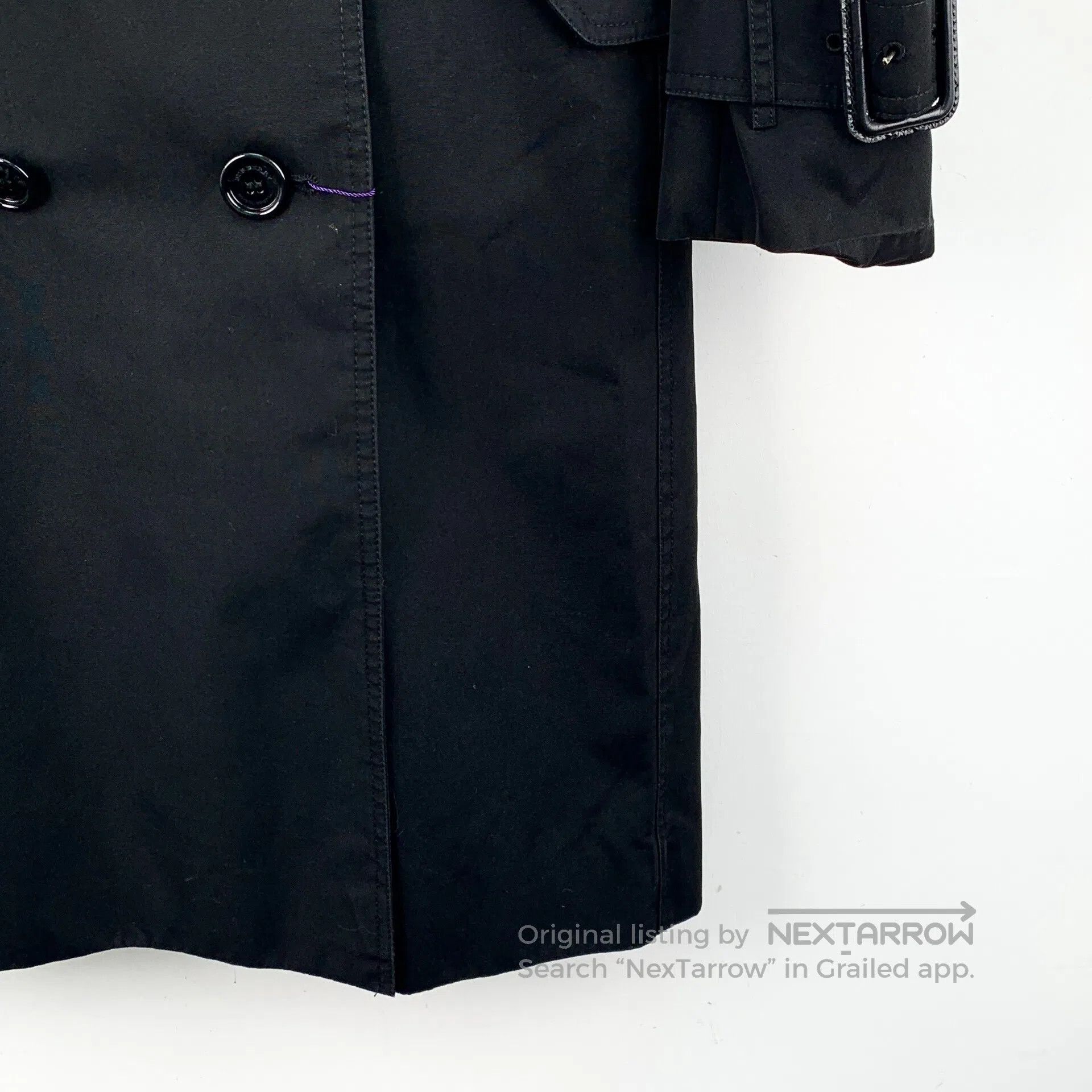 Burberry Burberry Black Lapel Double-breasted Long-sleeve Belted Tr Size XS / US 0-2 / IT 36-38 - 4 Thumbnail