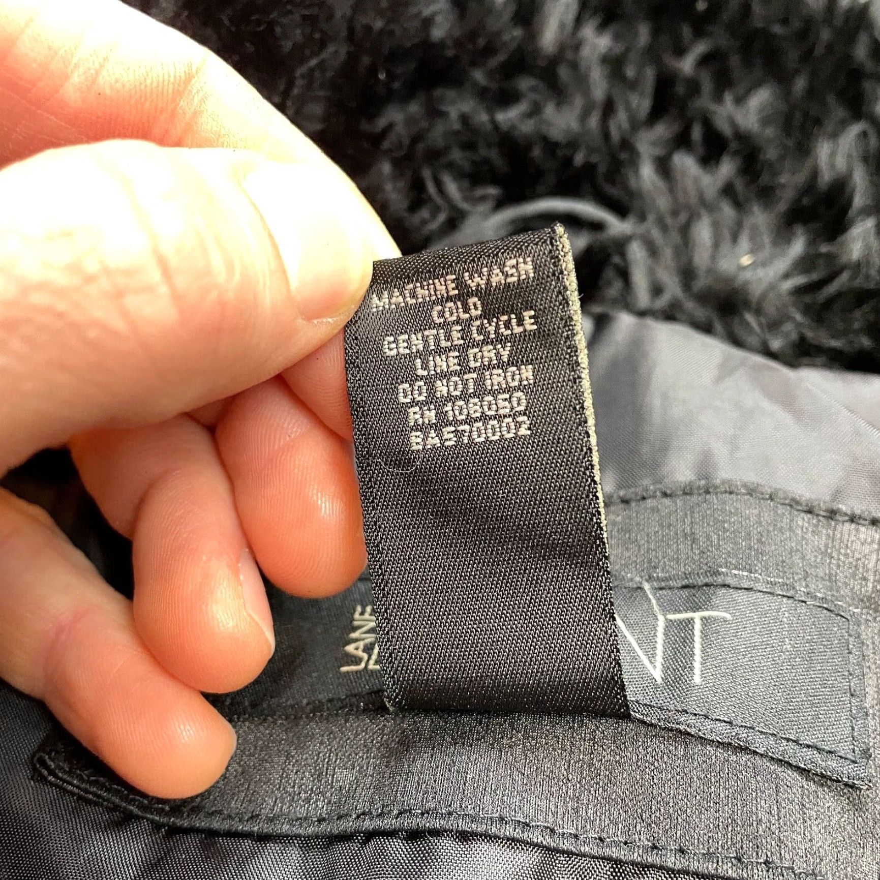 Vintage Lane Bryant Jacket Women's Full Zip Coat Faux Fur Trim Pockets Black Solid 18/20 Plus Regular Size Size XXL / US 16-18 / IT 52-54 - 5 Thumbnail
