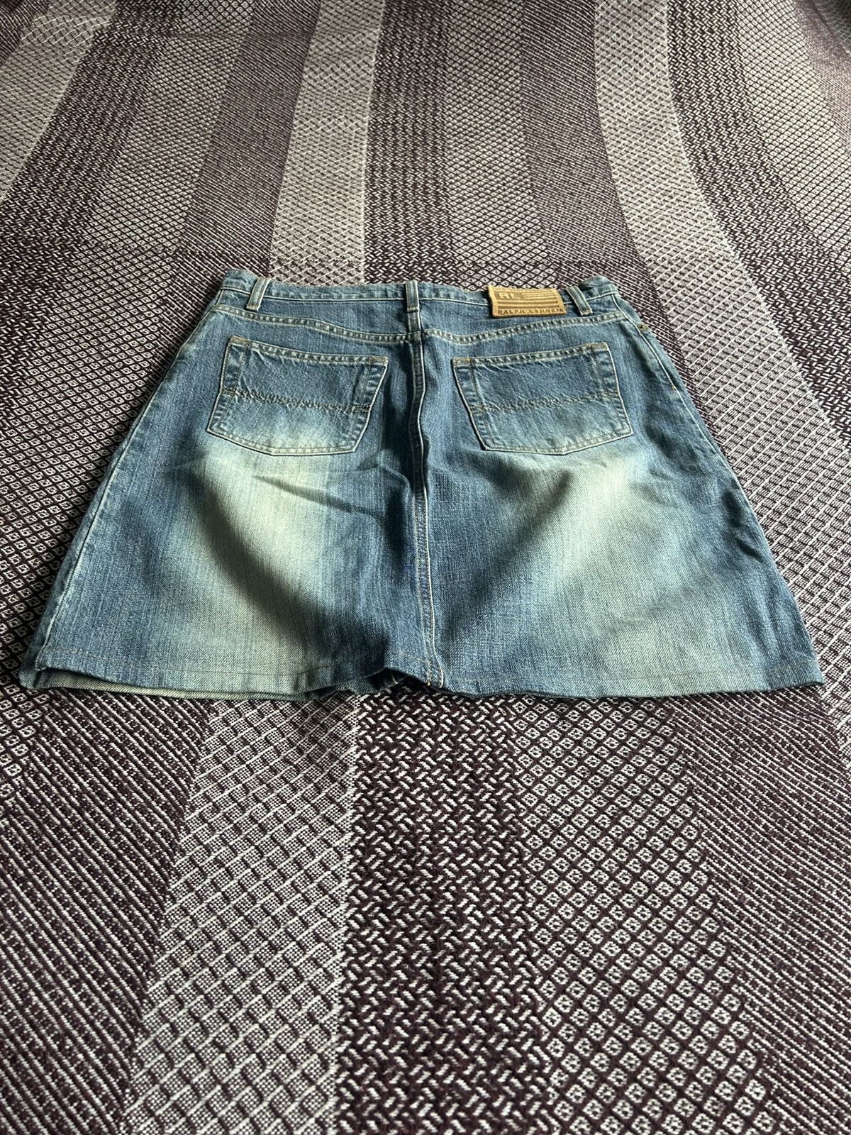 Polo Ralph Lauren Vintage Polo Ralph Lauren Knee Skirt Faded Jeans Streetwear Size 28" / US 6 / IT 42 - 4 Thumbnail