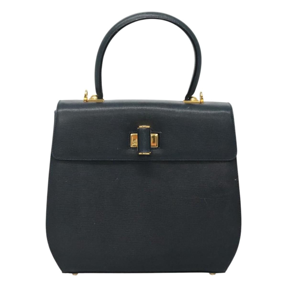 Salvatore Ferragamo Gancini Navy Leather Handbag (Pre-Owned) Size ONE SIZE - 1 Thumbnail