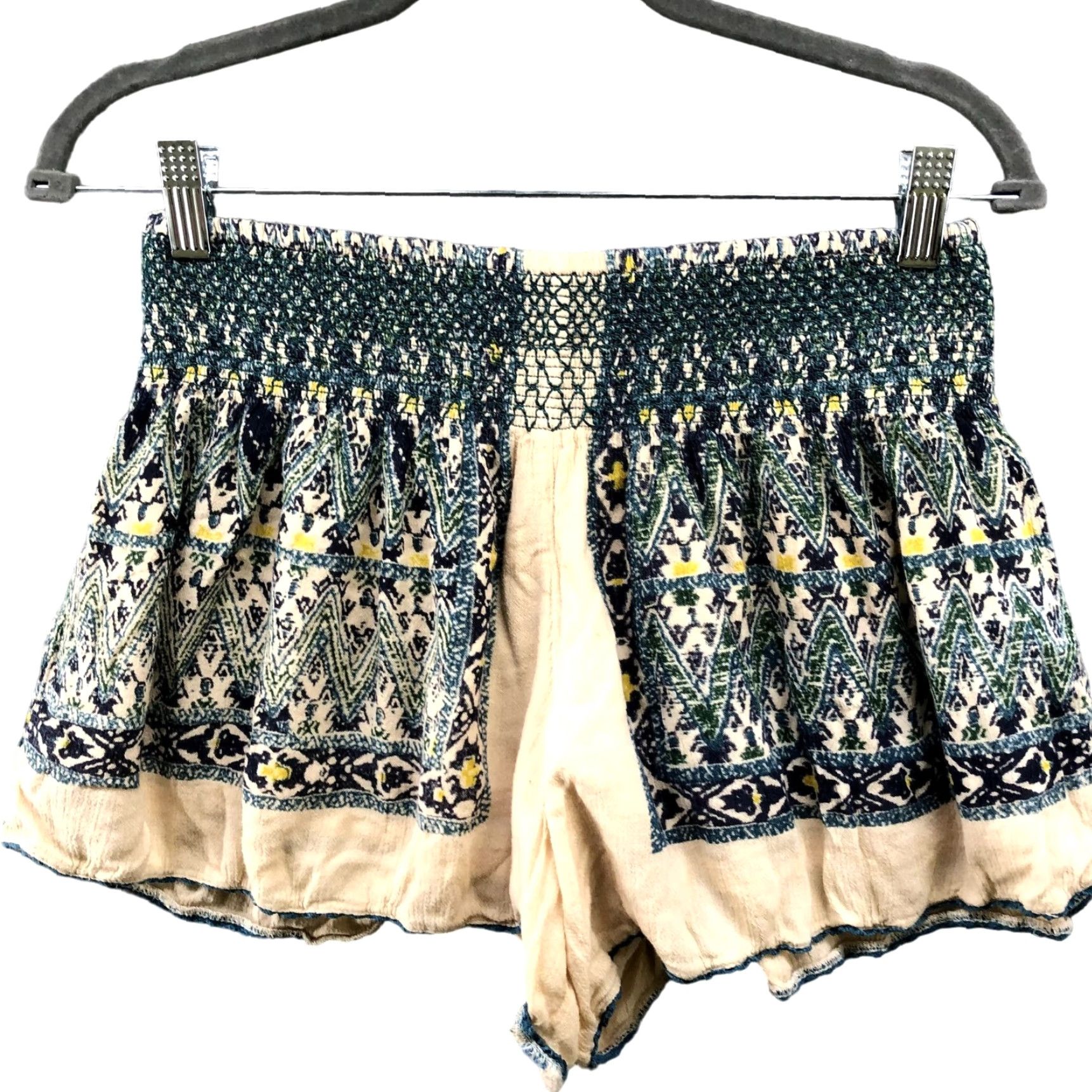 Free People Free People Pull On Shorts Womens XS Cream Batik Boho Cotton Shirt Size 26" / US 2 / IT 38 - 2 Thumbnail