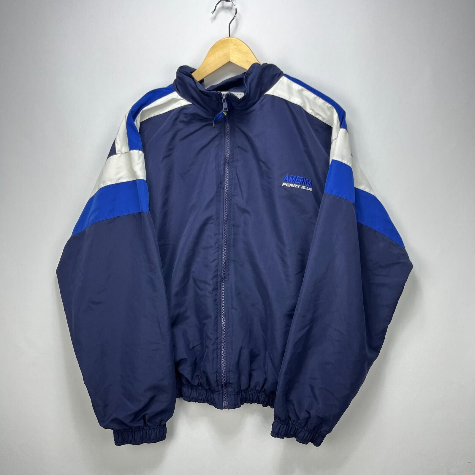 Perry Ellis Vintage 90s Perry Ellis Windbreaker Jacket Large Size US L / EU 52-54 / 3 - 1 Thumbnail