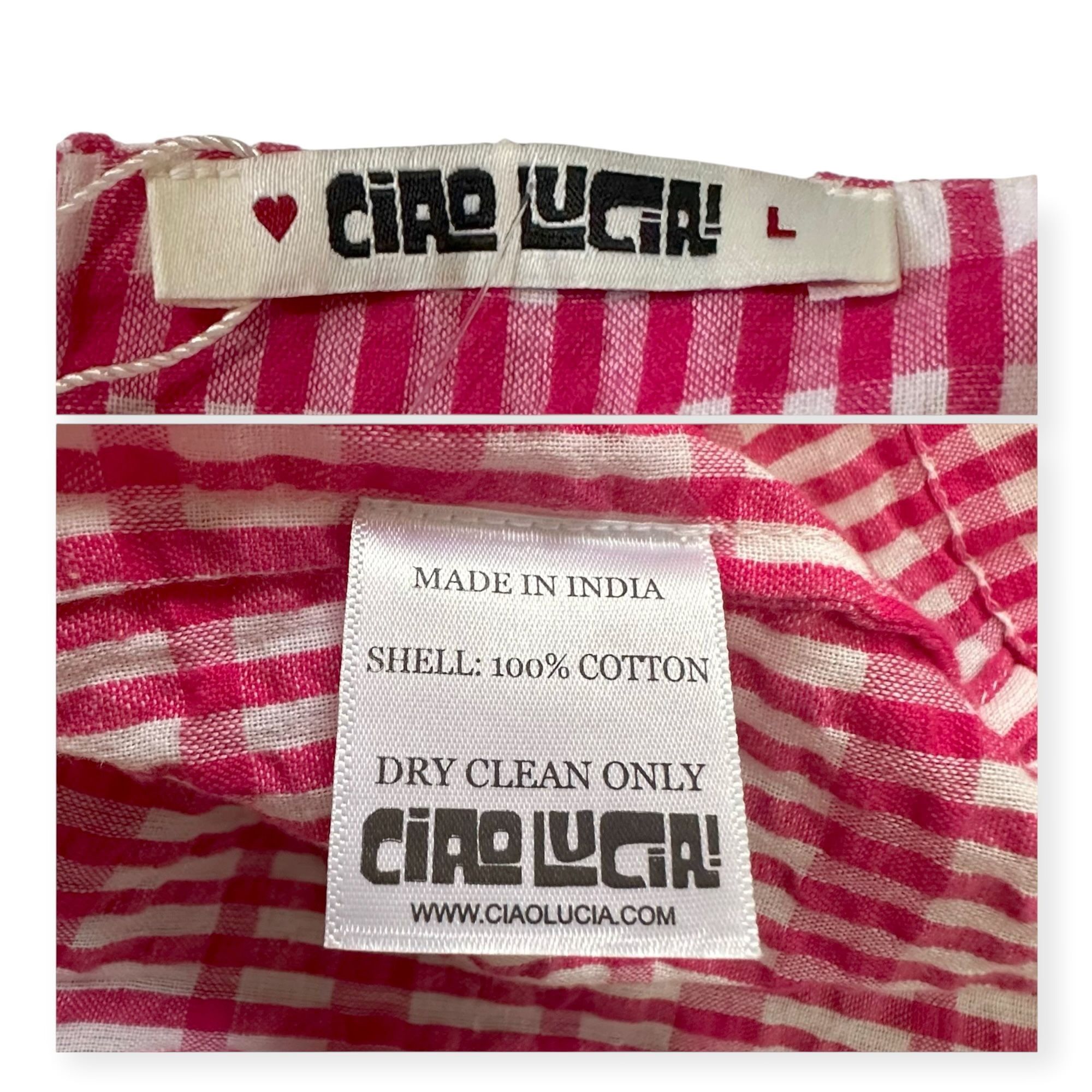 Ciao Lucia Ciao Lucia Lareina Seersucker Gingham Midi Dress, L, Pink Size L / US 10 / IT 46 - 4 Thumbnail