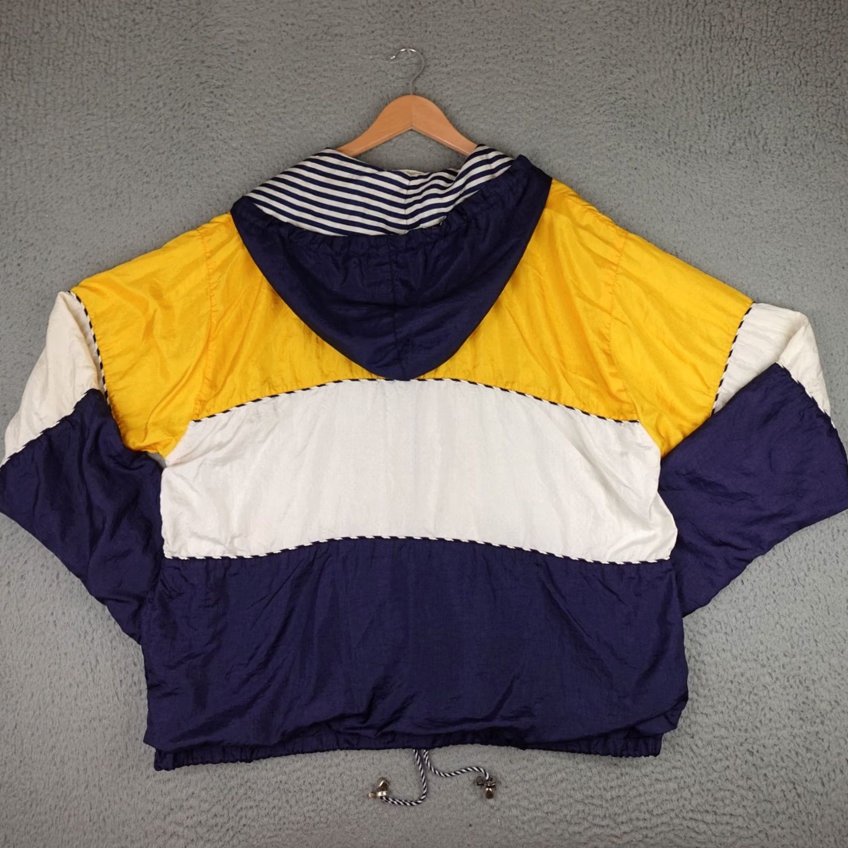 Vintage VINTAGE Janeve Windbreaker Jacket Womens XL Blue Yellow Striped Zip Michigan Size XL / US 12-14 / IT 48-50 - 2 Thumbnail