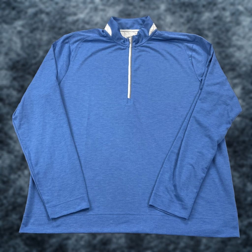 johnnie-O Johnnie-O Jacket Mens Large Golf Pullover 1/4 Zip No Course Logo Blue Performance Logo Sports Size US L / EU 52-54 / 3 - 1 Thumbnail
