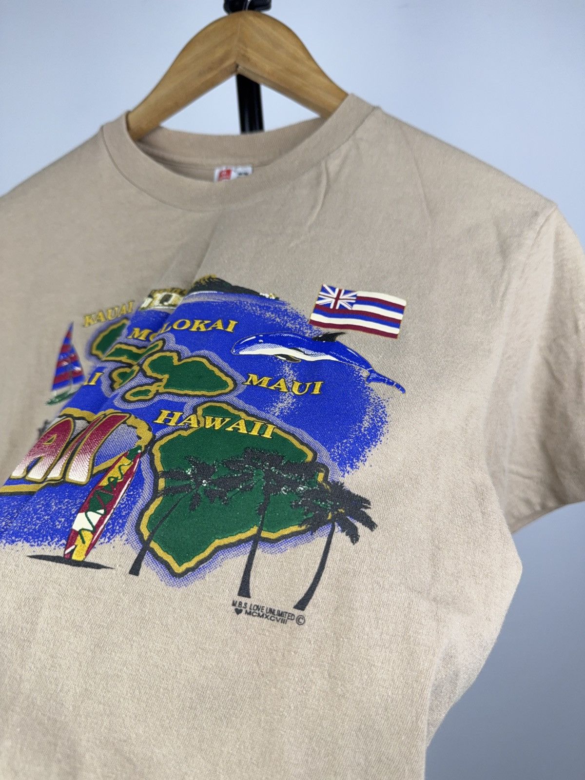 Vintage Vintage Retro Hawaii Islands Map Tee 90s Hanes Made in USA Size US S / EU 44-46 / 1 - 5 Thumbnail