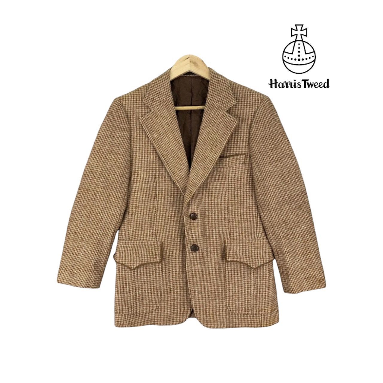Harris Tweed Vintage Harris Tweed Wool Brown Blazer Jacket Size US S / EU 44-46 / 1 - 1 Thumbnail