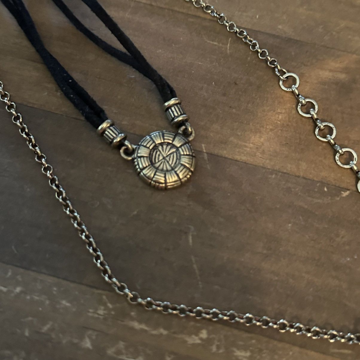 Other Bronze tone double chain layered pendant necklace Size ONE SIZE - 3 Thumbnail