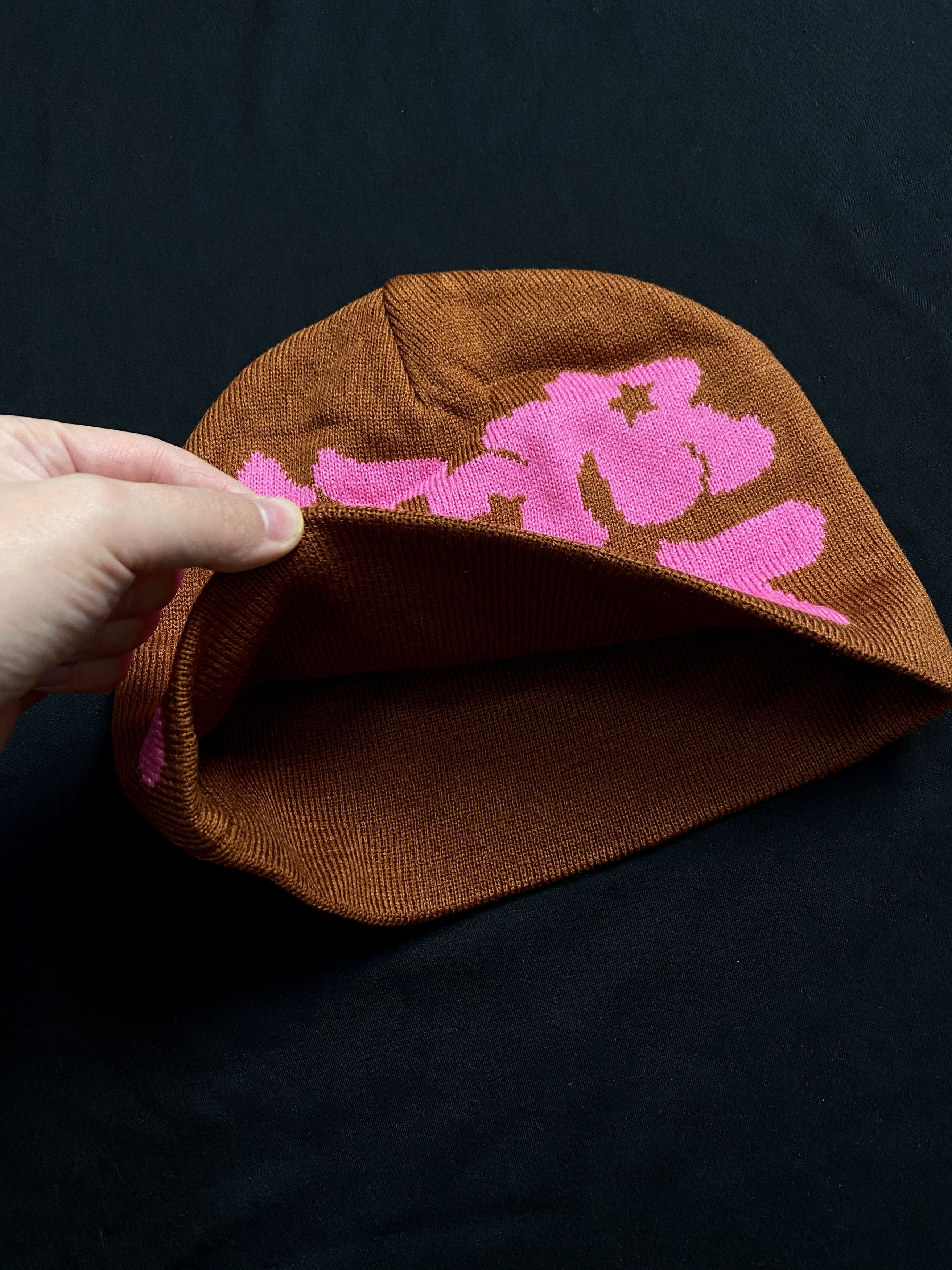 Japanese Brand Deadstock Star Dept Logo Brown No Cuff Beanie Hats OS Size ONE SIZE - 5 Thumbnail