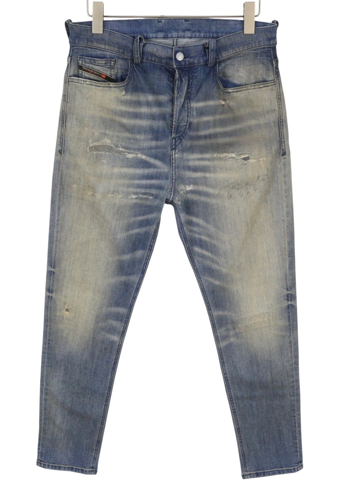 Diesel D-VIDER 084AQ W30/L32 Blue Distress Drop Crotch Jeans 89130 Size US 30 / EU 46 - 1 Thumbnail