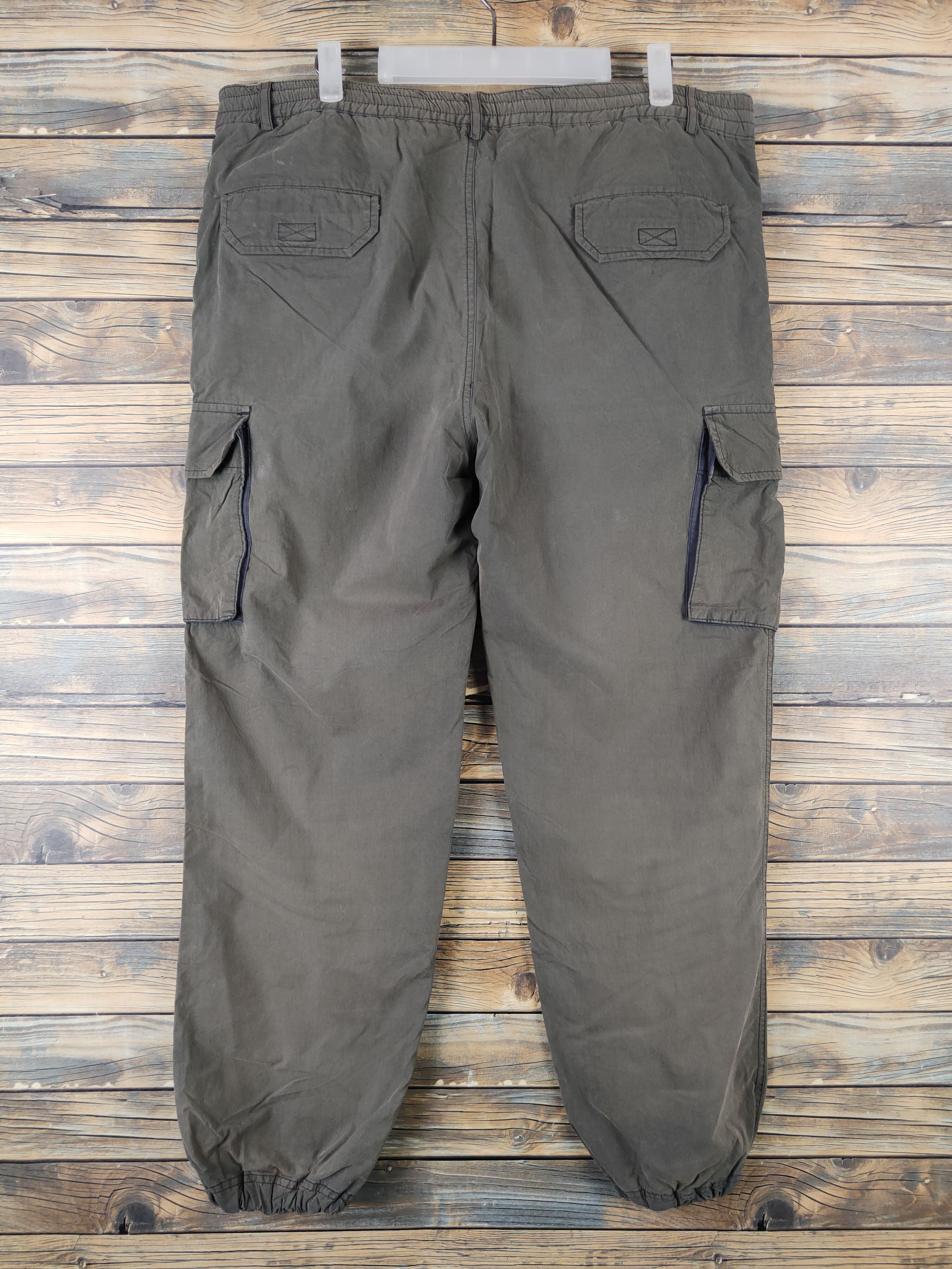 Japanese Brand DL Japanese Brand Olive Faded Multipocket Cargo Pants #1328 Size US 33 - 7 Thumbnail