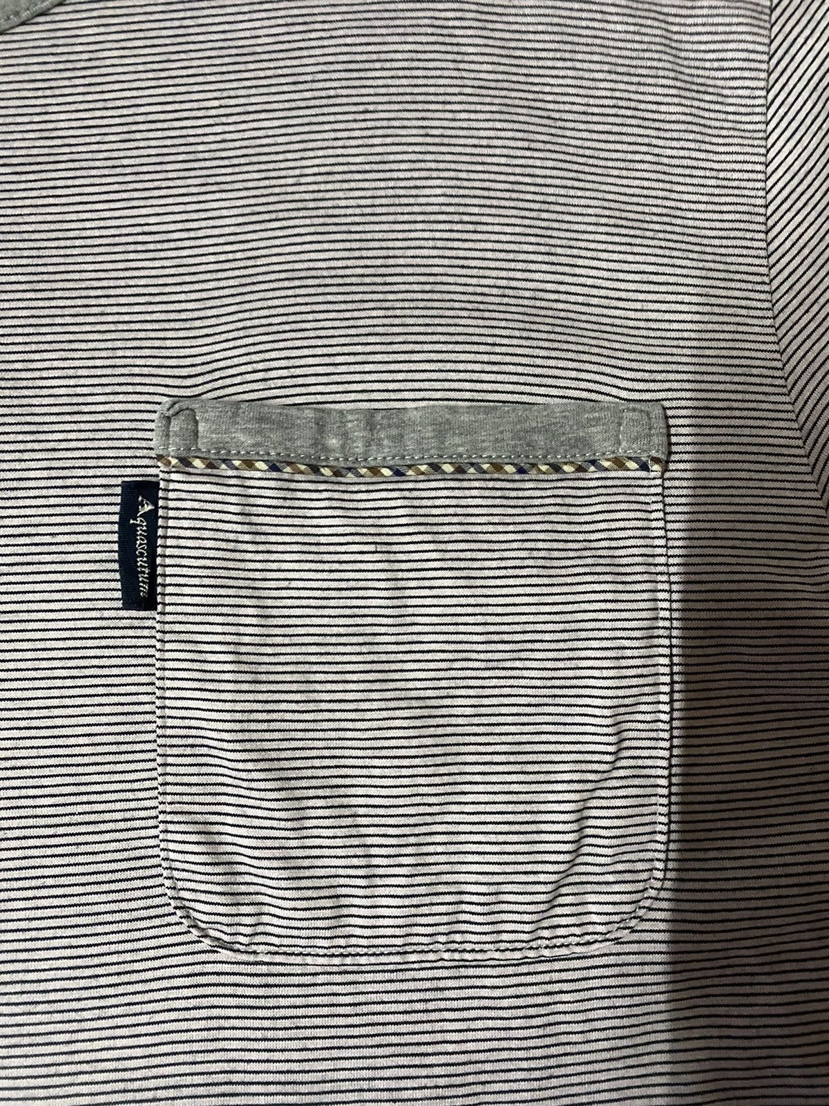 Aquascutum Vintage Aquascutum Single Pocket Striped Long Sleeve T-Shirt Size US L / EU 52-54 / 3 - 3 Thumbnail