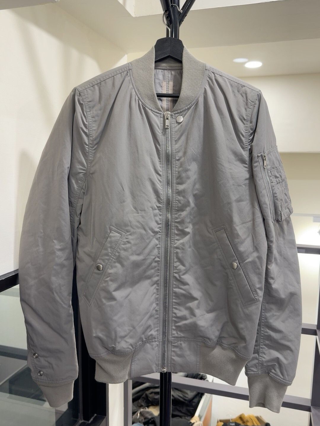 Rick Owens Drkshdw Rick Owens DRKSHDW Gray MA-1 Jacket Size US S / EU 44-46 / 1 - 1 Thumbnail