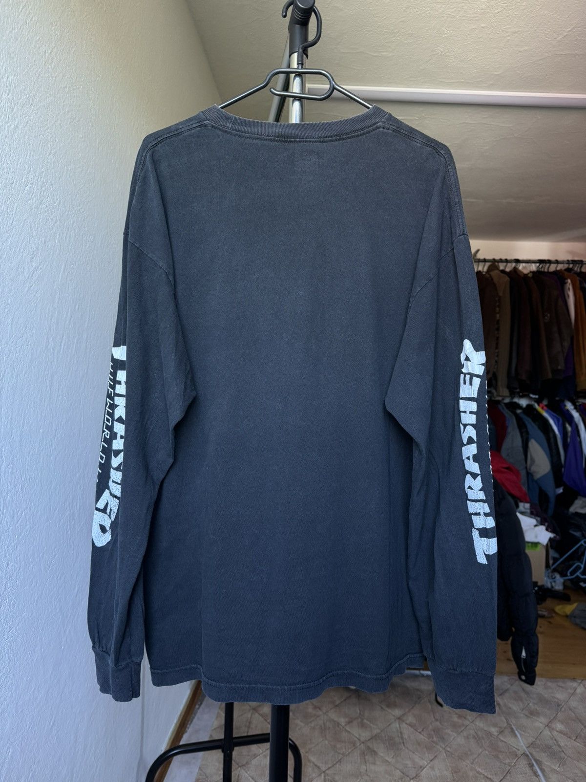 Huf × Thrasher HUF x Thrasher Washed Thrashed Longsleeve Tshirt Skate Size US XL / EU 56 / 4 - 14 Thumbnail